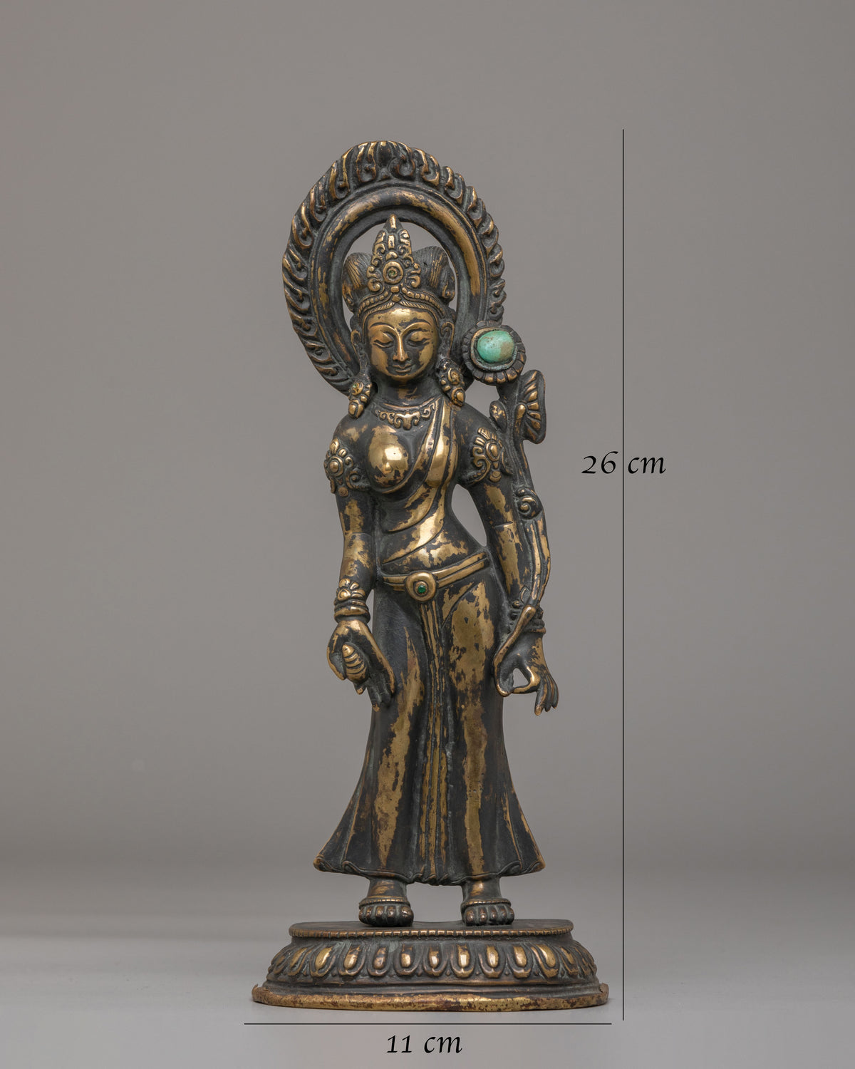 Standing Green Tara Statue for Altar | Tibetan Deity of Compassion