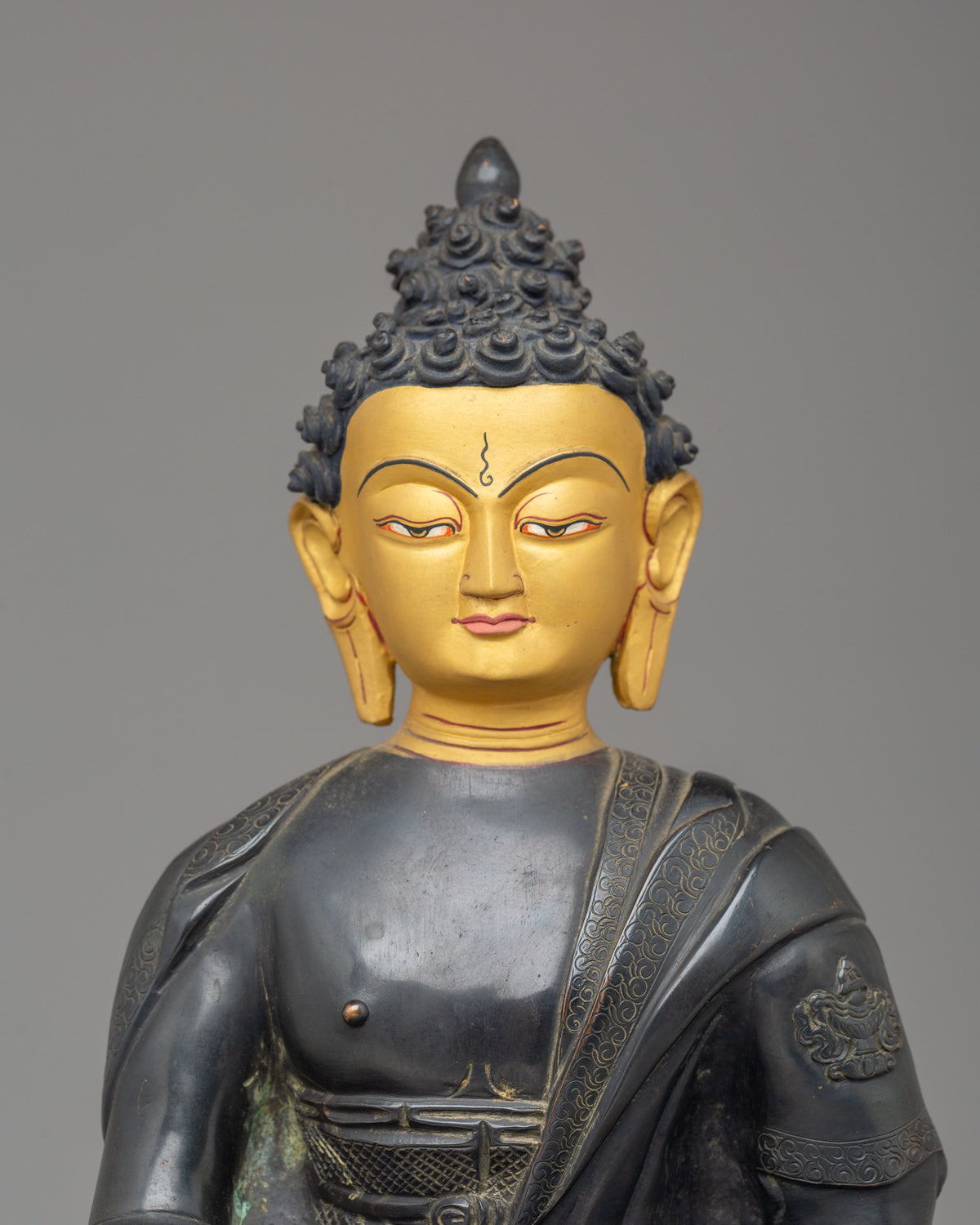 Gautama Buddha Buddhist Sculpture | 50 Year Old Oxidized Copper Statue