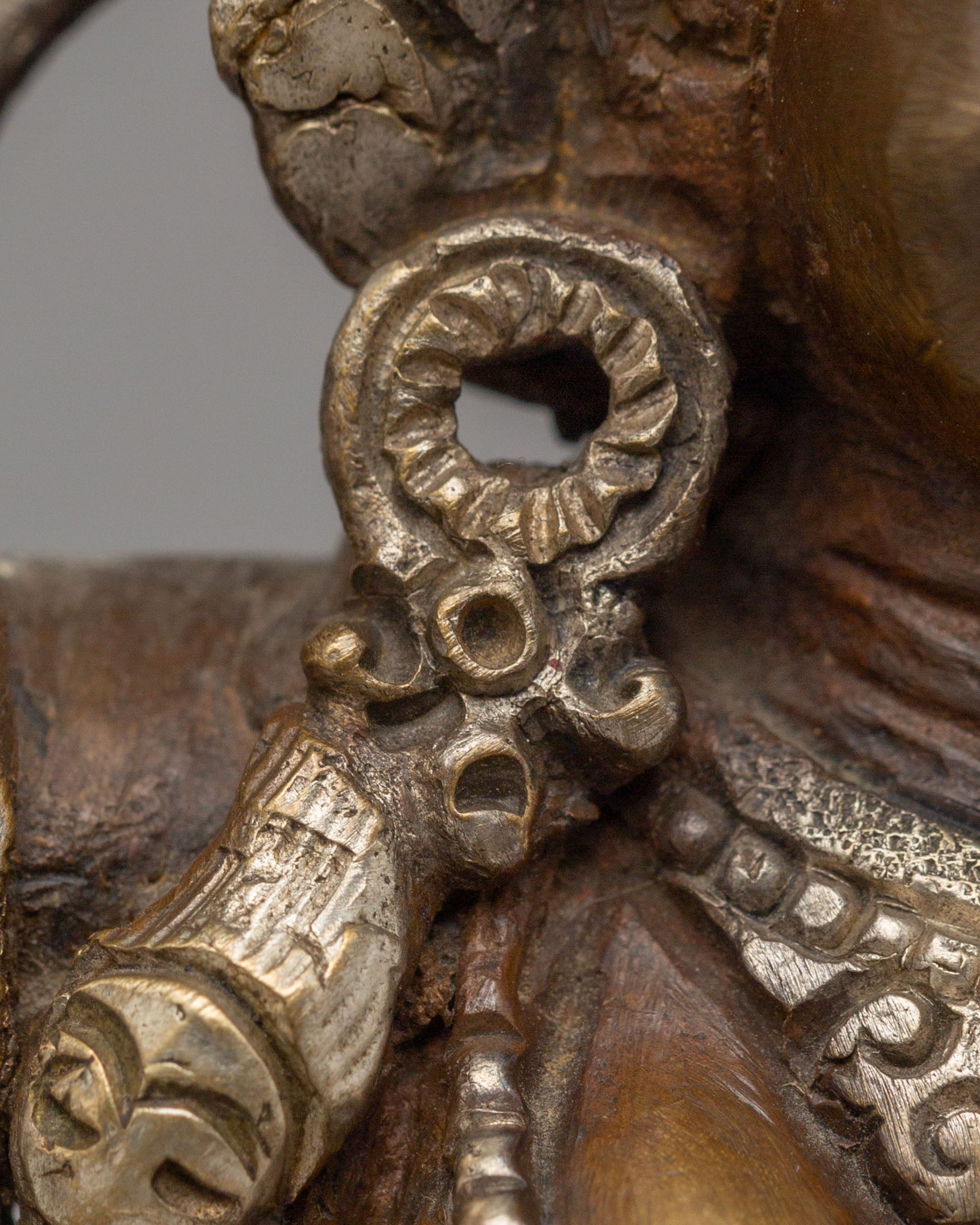 Himalayan Dorje Phagmo Deity Statue | Silver Plated Tibetan Altar Decor