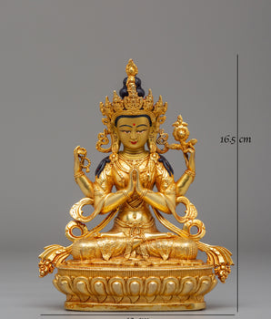 Handmade Buddha Dharma Sangha Statue Set | Tibetan Artwork