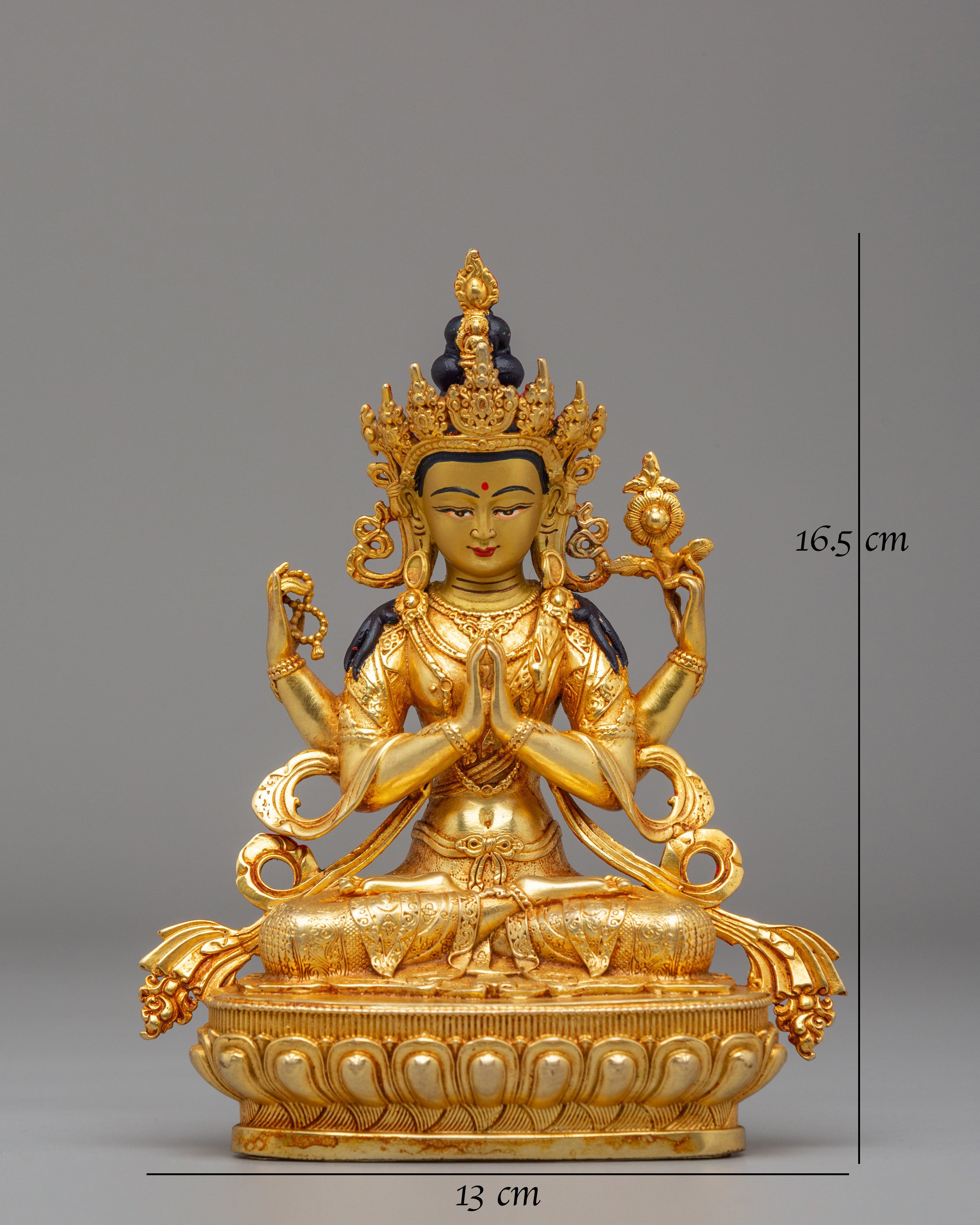 Handmade Buddha Dharma Sangha Statue Set | Tibetan Artwork