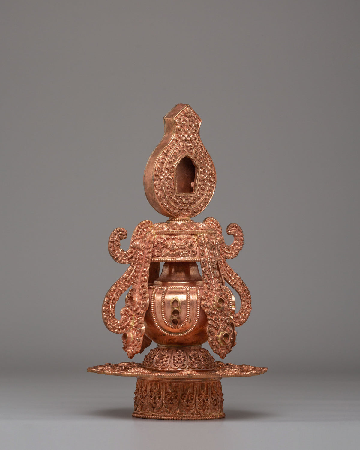Handmade Long Life Vase | Copper Body Vase for Sacred Decor