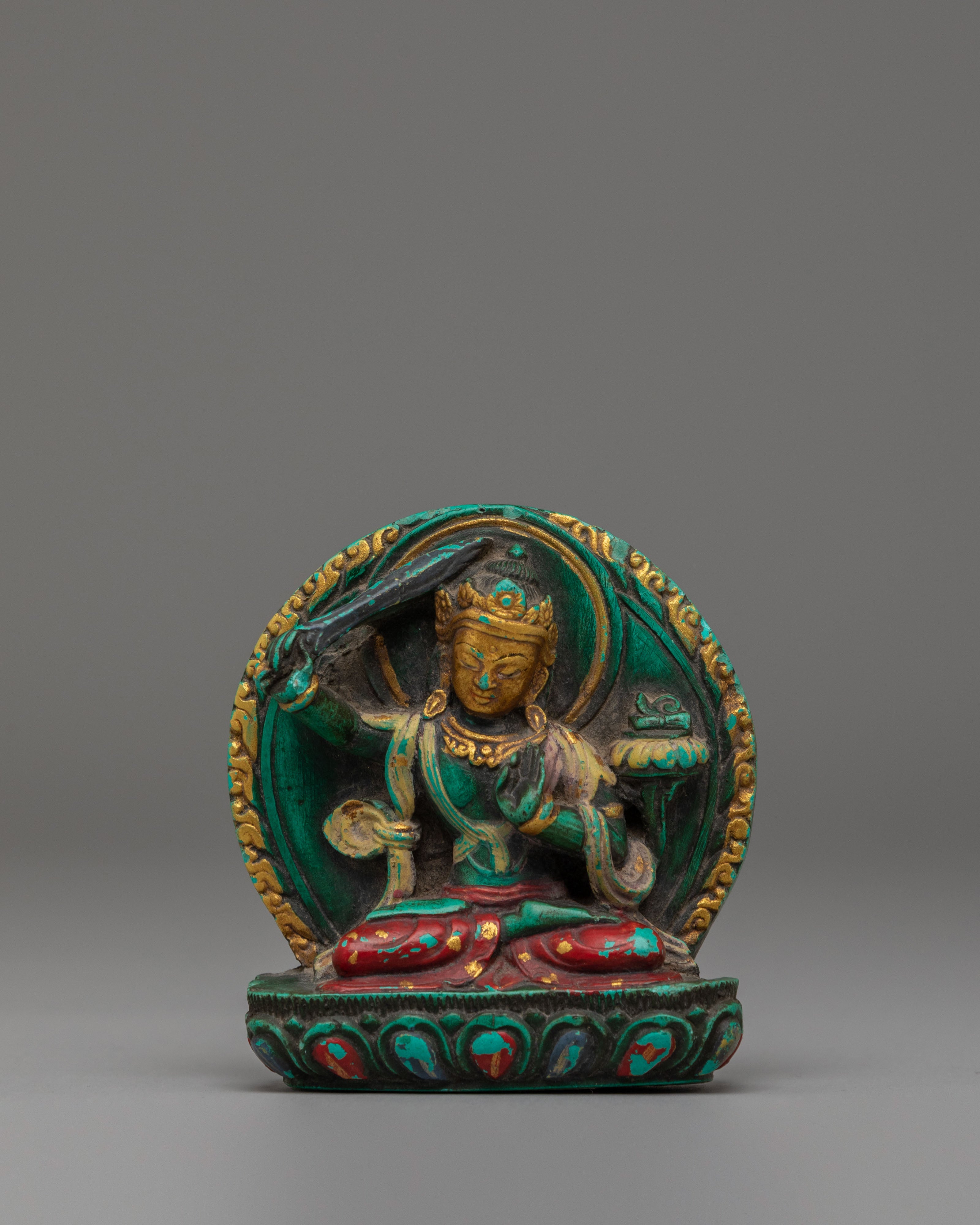 Handcrafted Sacred Manjushri Sculpture | Bodhisattva of Wisdom
