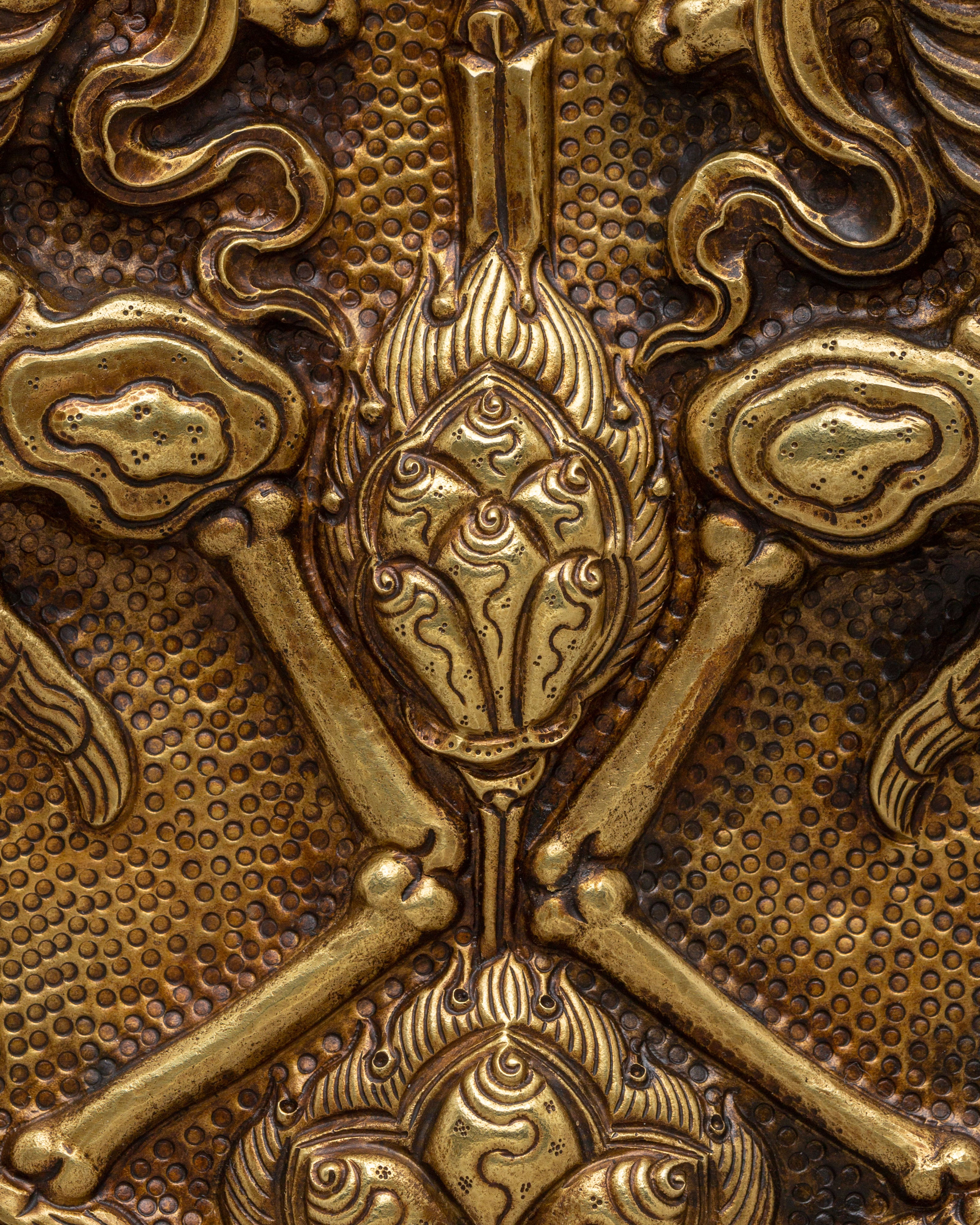 Buddhist Citipati Wall Hanging | Handcrafted Tibetan Skull Deity Art