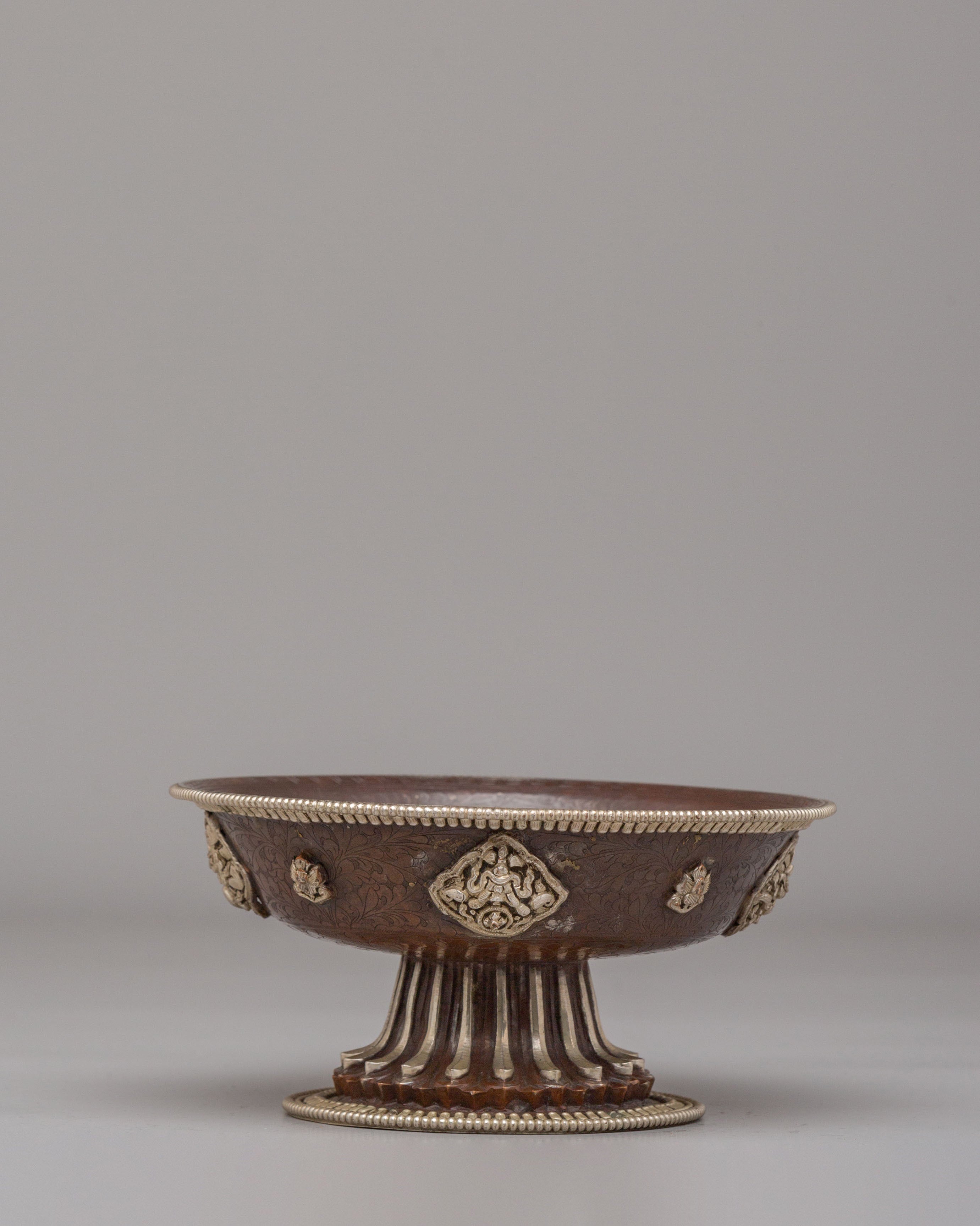Handmade Tibetan Serkyem Vessel | Offering Vessels for Ritual Ceremonies