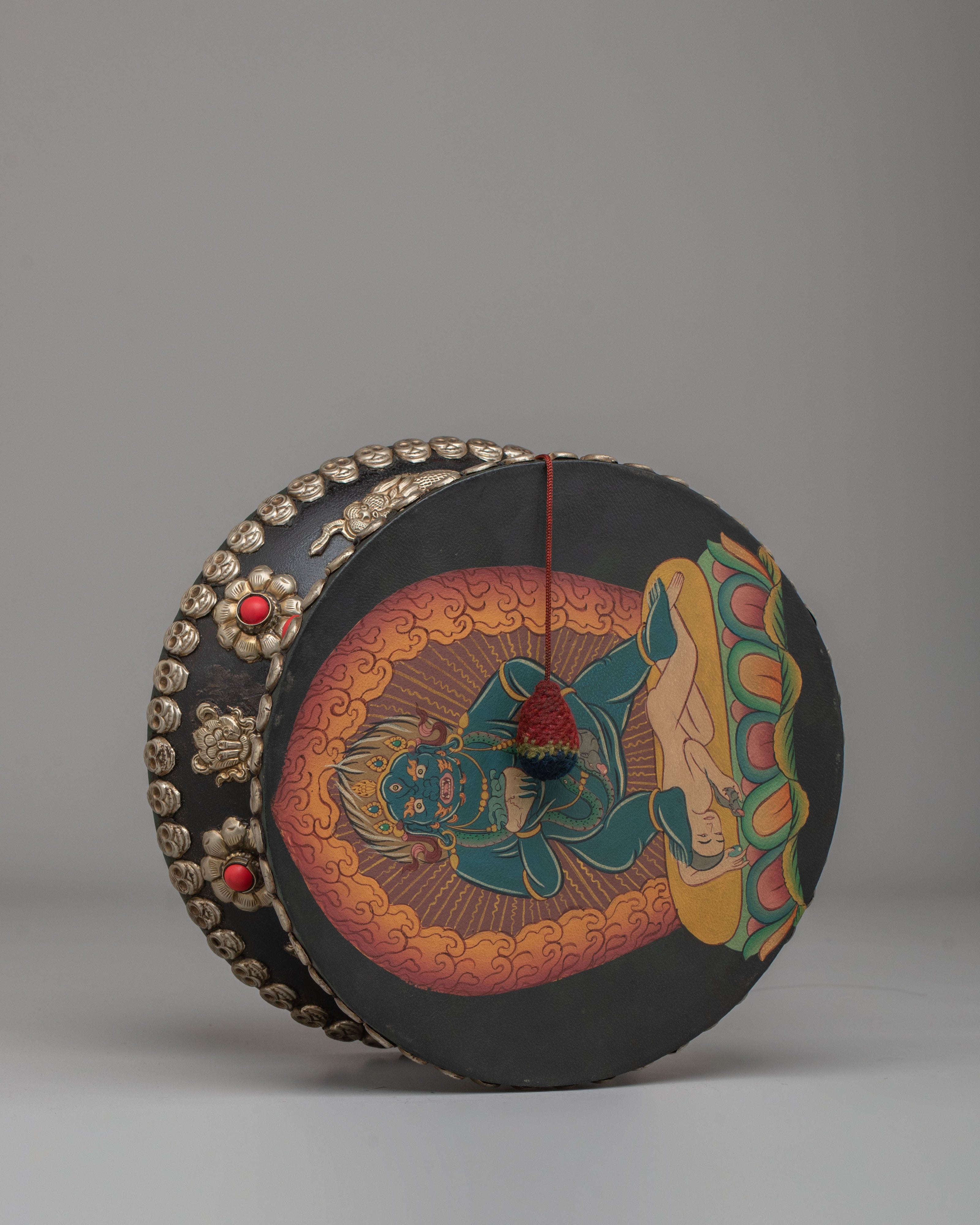 Vajrayana Buddhist Damaru | Traditional Handcrafted Tibetan Ritual Drum
