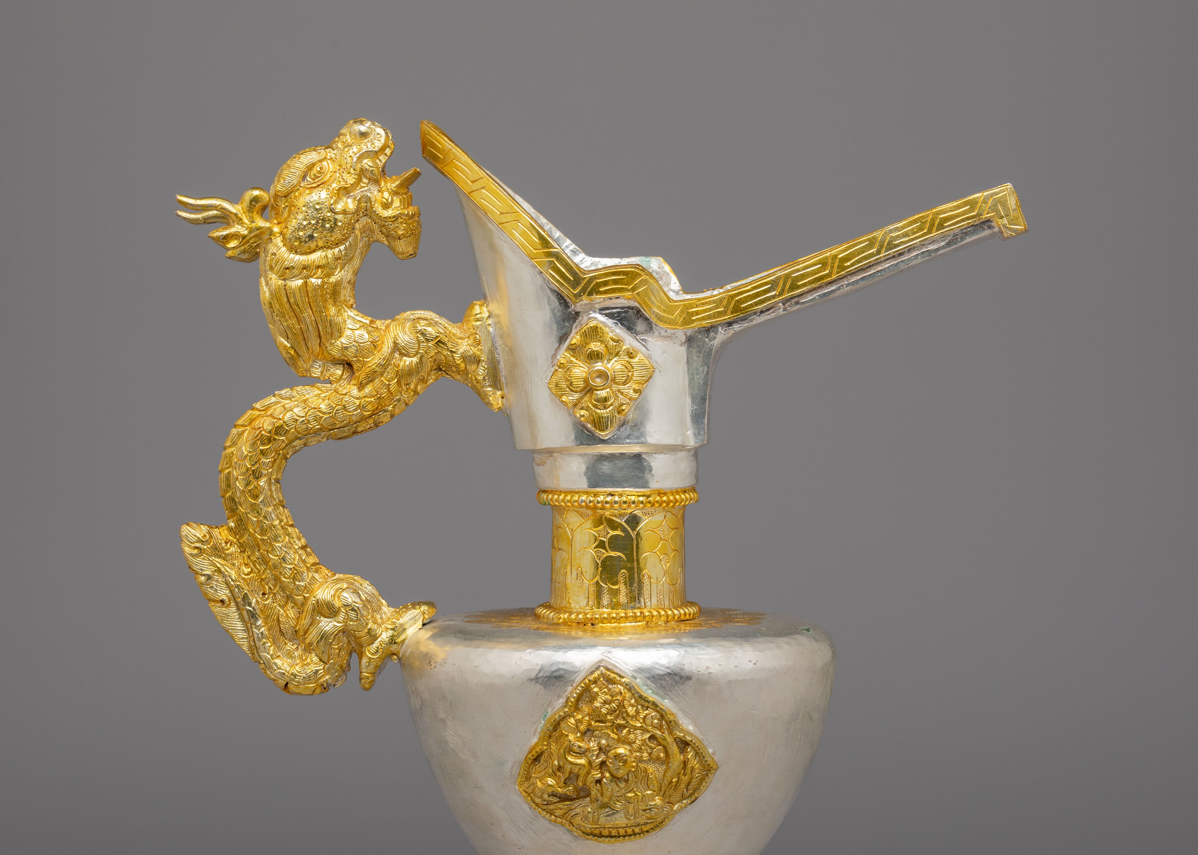 Traditional Ritual Bhumba | Copper Body Electro Gold & Silver Plated