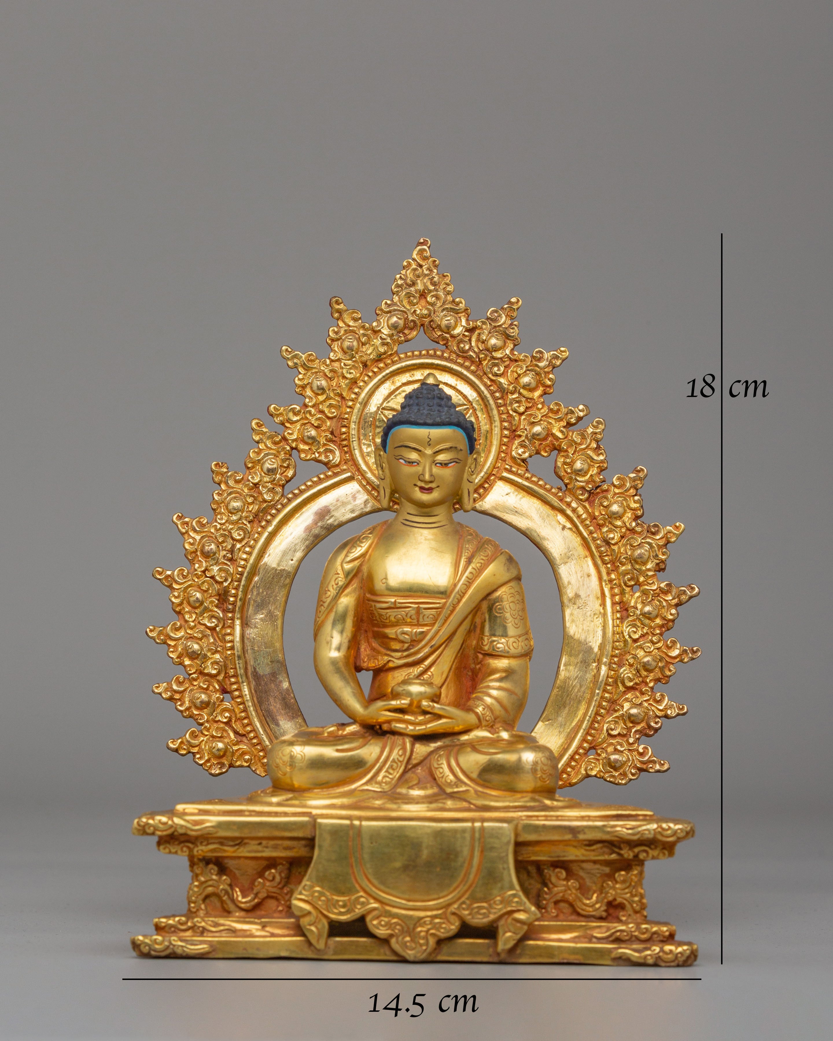 Amitabha Buddha Statue on Throne | Symbol of Infinite Light and Wisdom