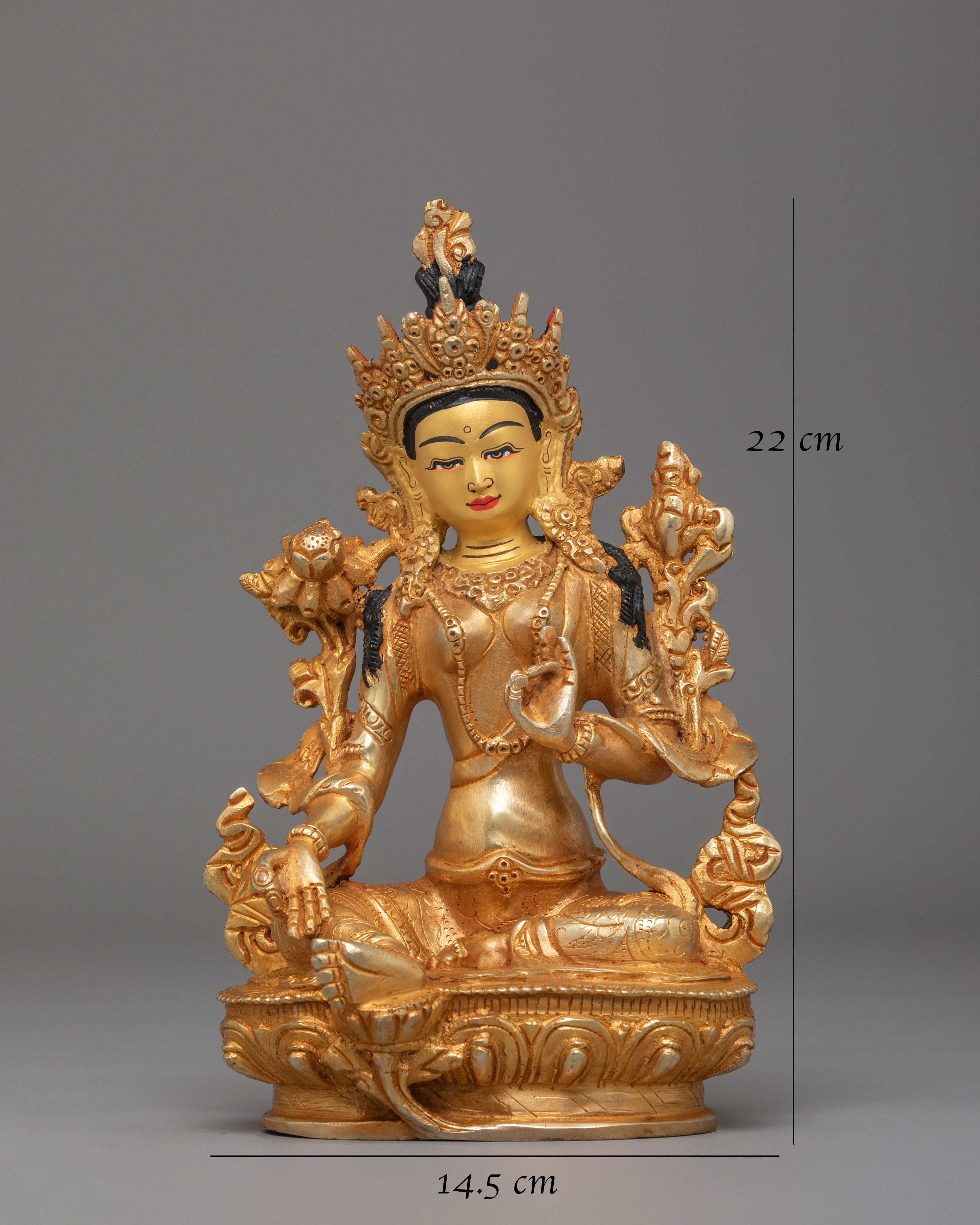 Handcrafted Green Tara Figurine | Embodiment of Compassion and Protection