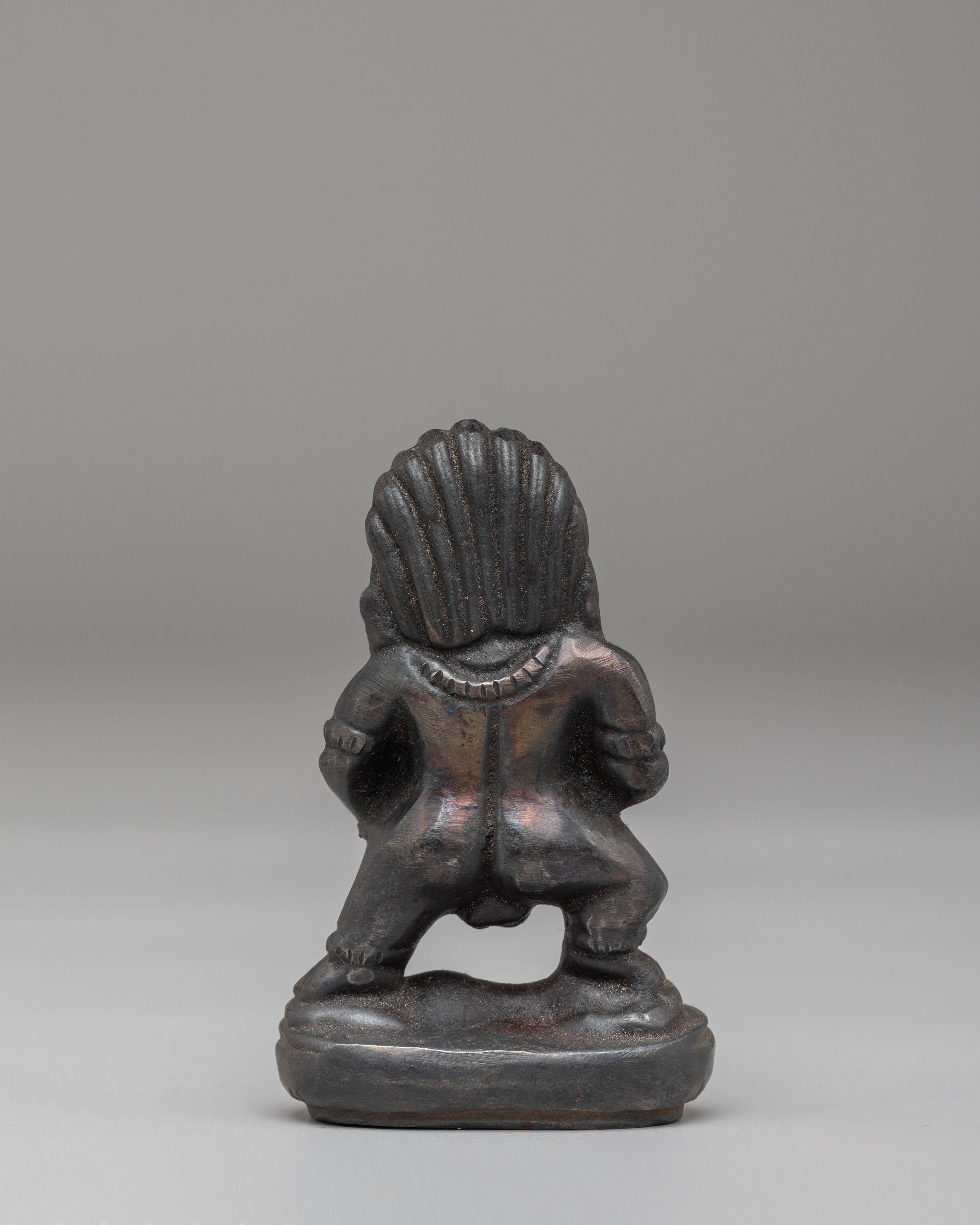 Black Dzambhala Wealth Protector Statue | Tibetan Iron Sculpture
