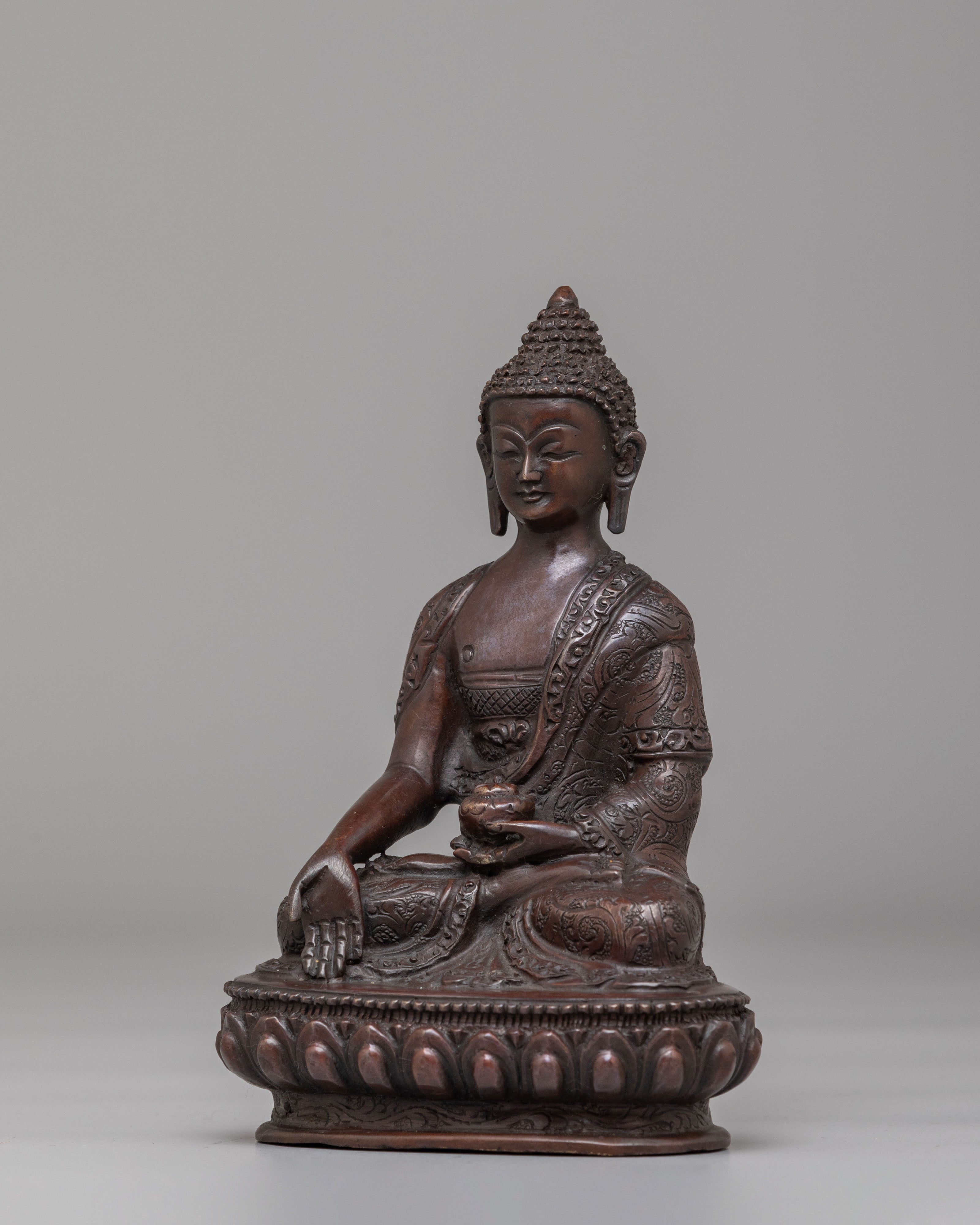Handmade Ratnasambhava Buddha Statue | Oxidized Copper Body
