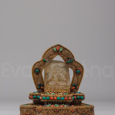Crystal White Tara on Throne Statue