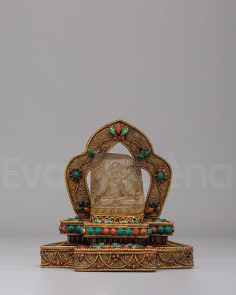 Crystal White Tara on Throne Statue