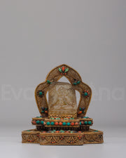 Crystal White Tara on Throne Statue