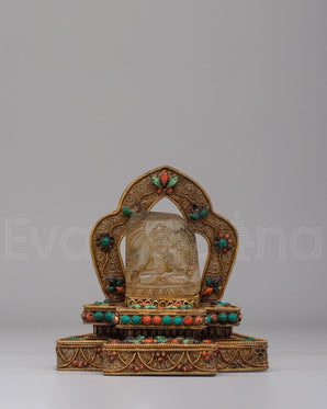 Crystal White Tara on Throne Statue