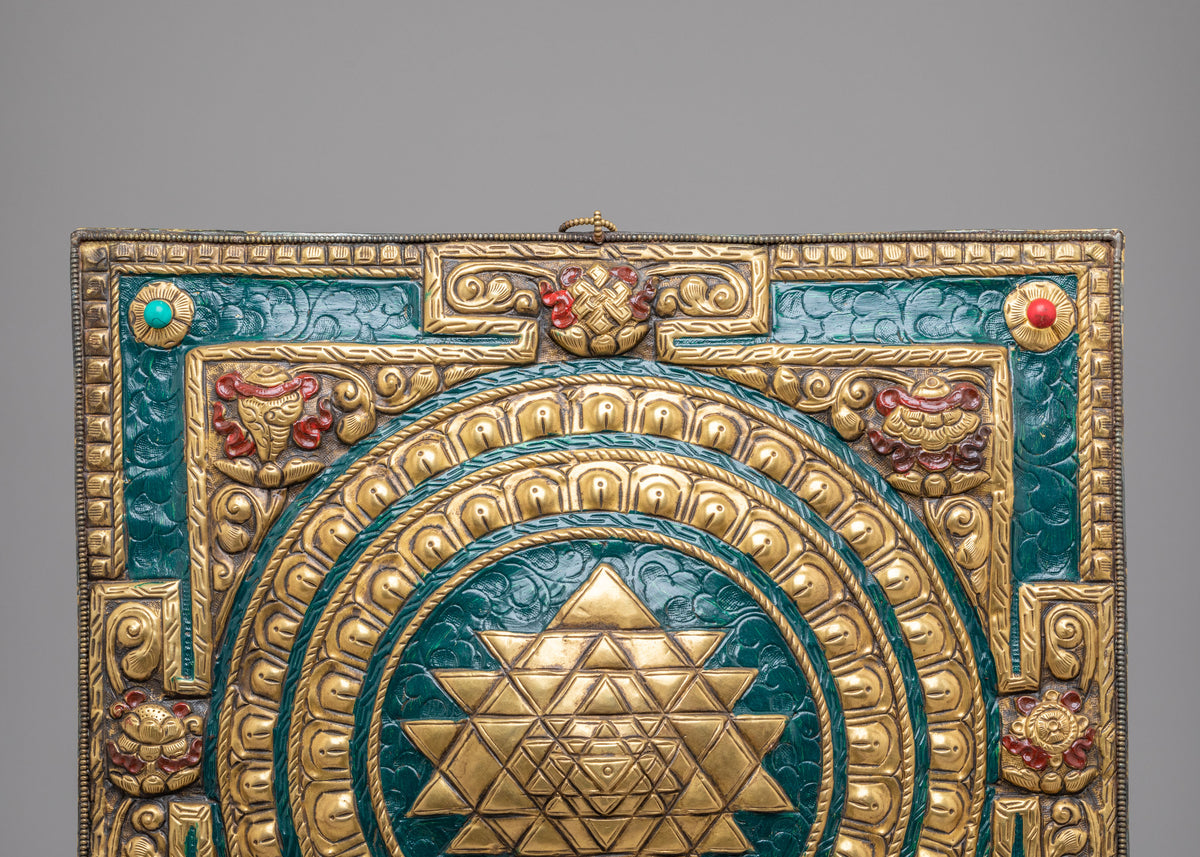 Handmade Sri Yantra Wall Hanging | Altar Sacred Art