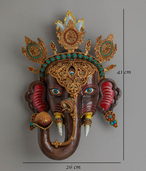 Ganesha Spiritual Wall Hanging | Oxidized Copper Body with Electro Gold Plating