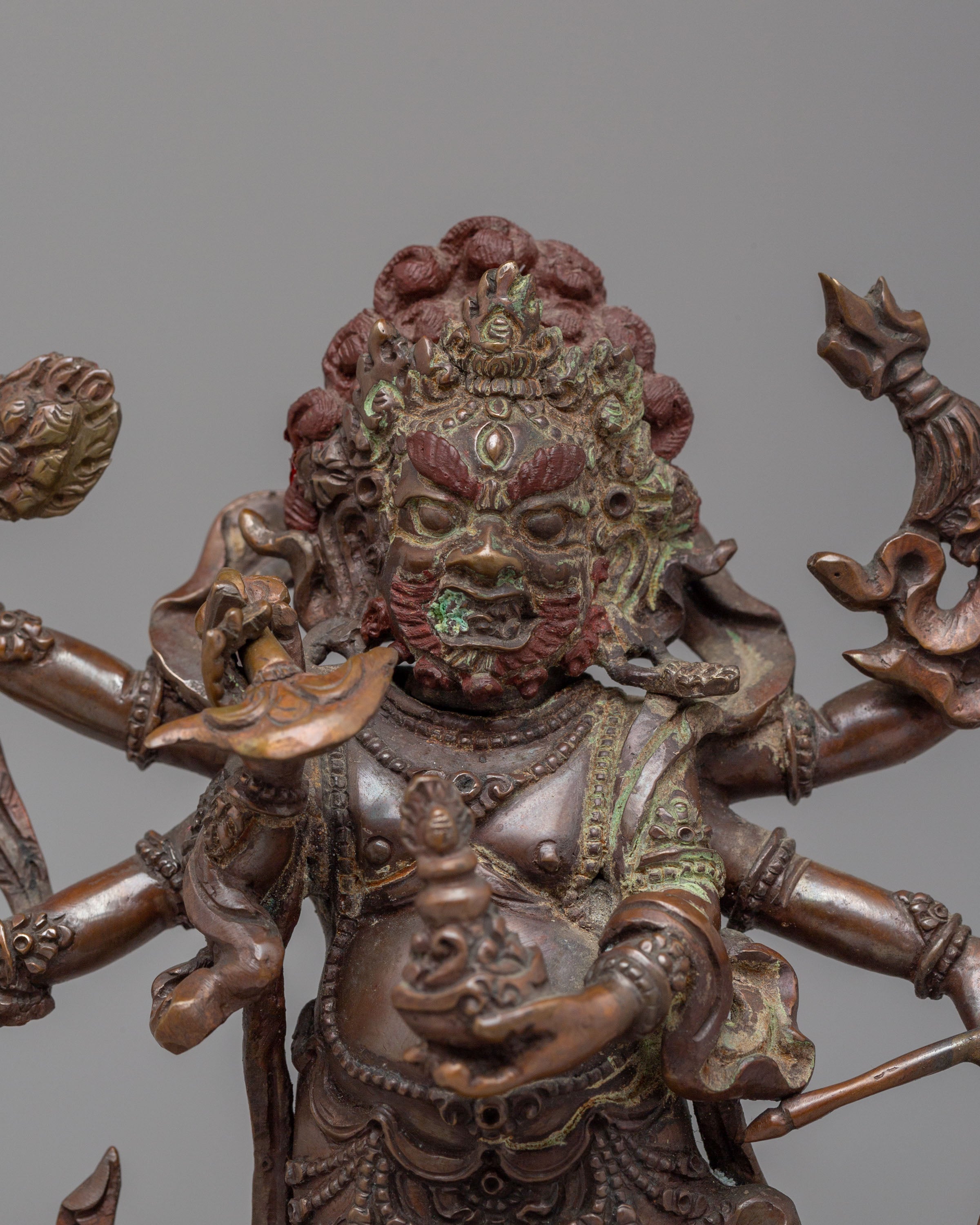 Traditional White Mahakala Statue | Himalayan Handmade Art