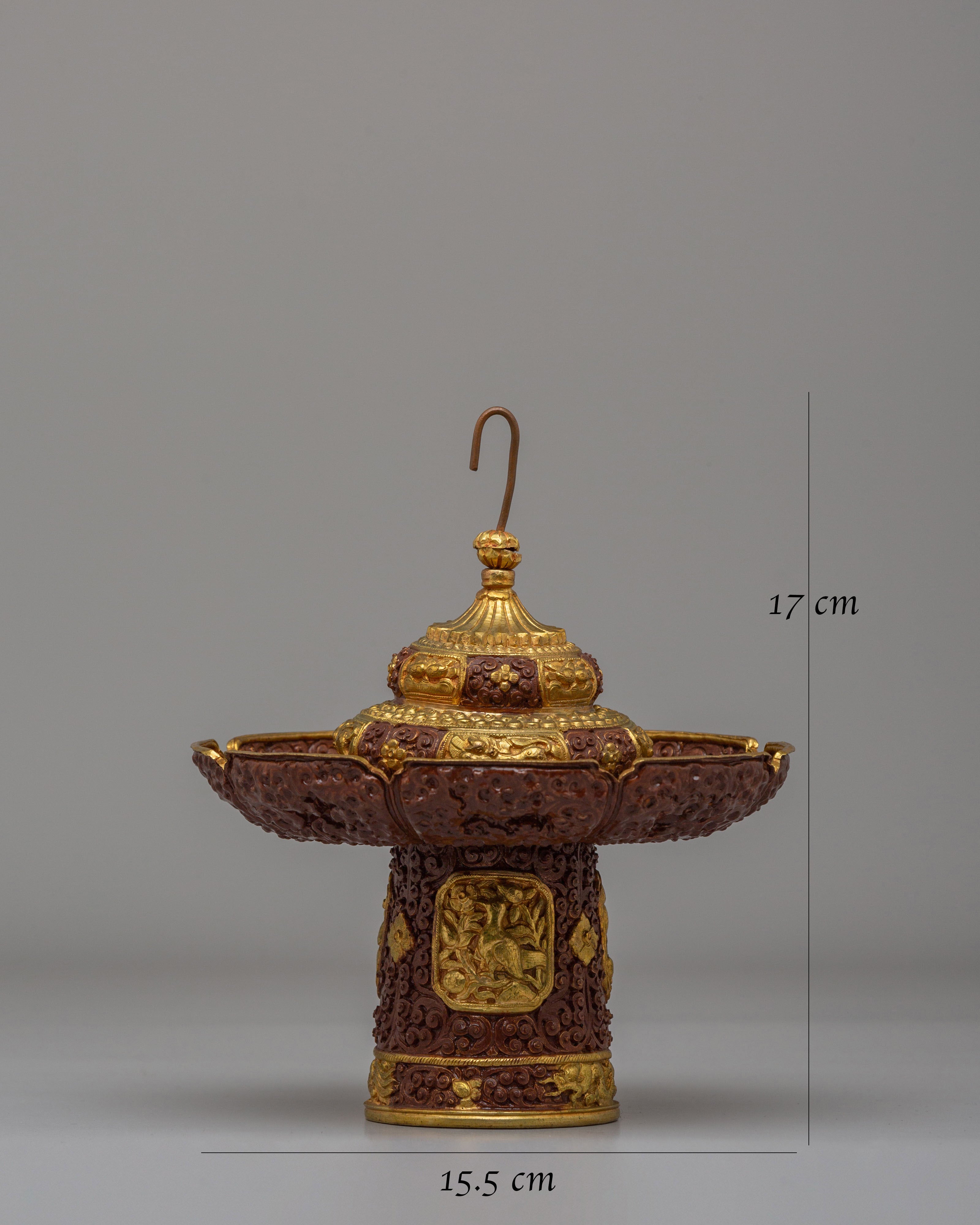 Decorative Himalayan Tea Cup Cover | Traditional Tibetan Ritual Tea Accessory