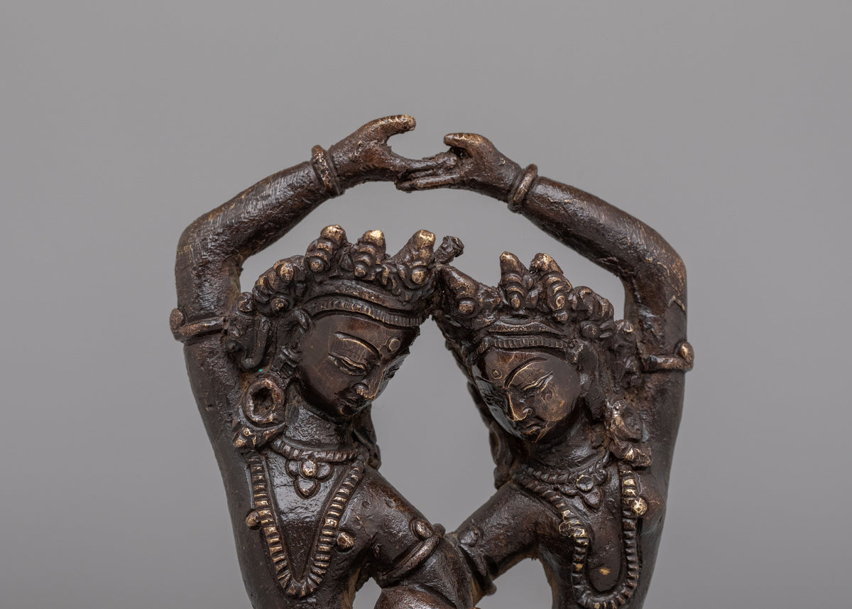 Shiva and Parvati Divine Deity Statue | Oxidized Copper Divine Couple