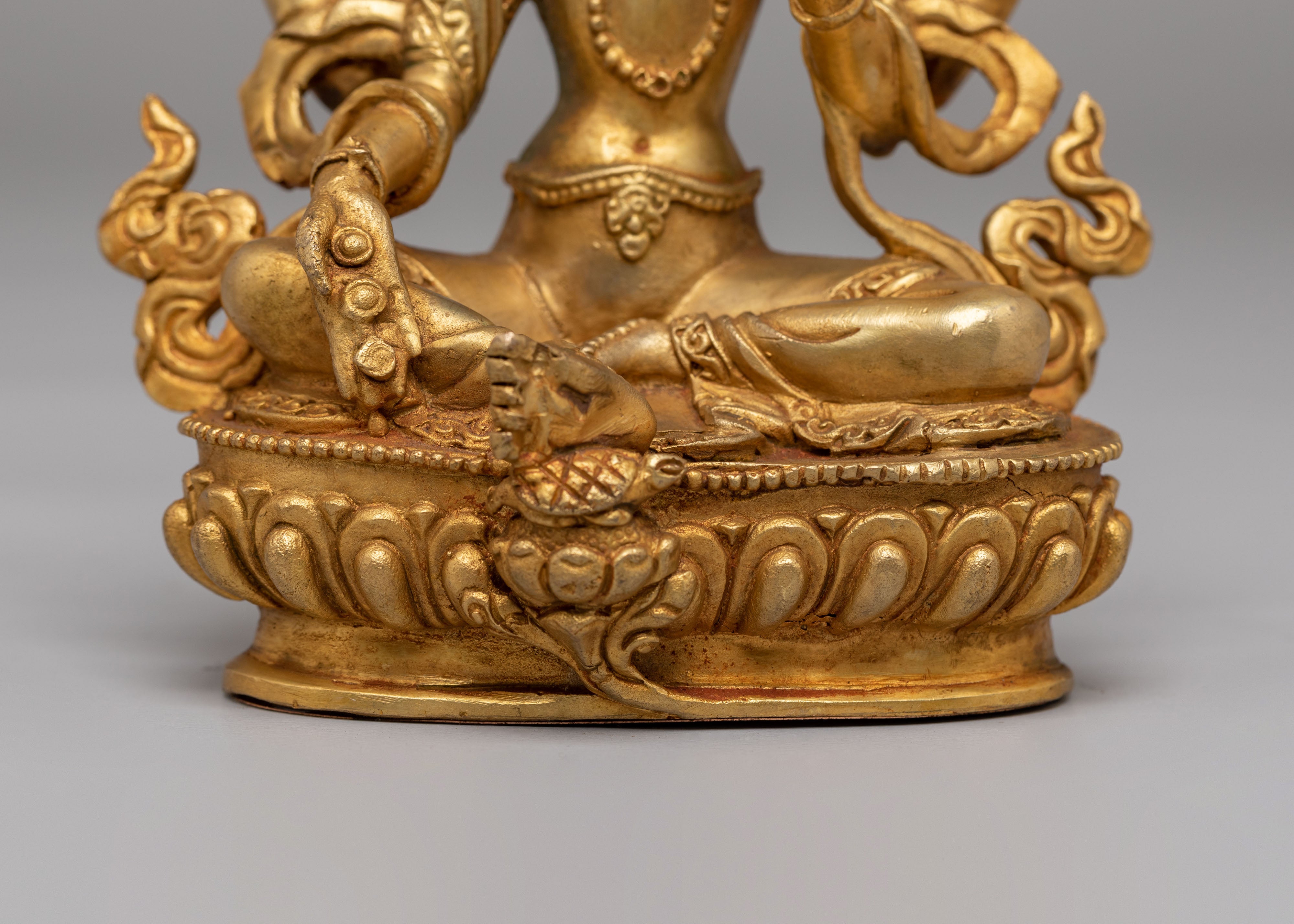 Wealth Goddess Laxmi Statue | Handcrafted Gold Plated Copper Deity