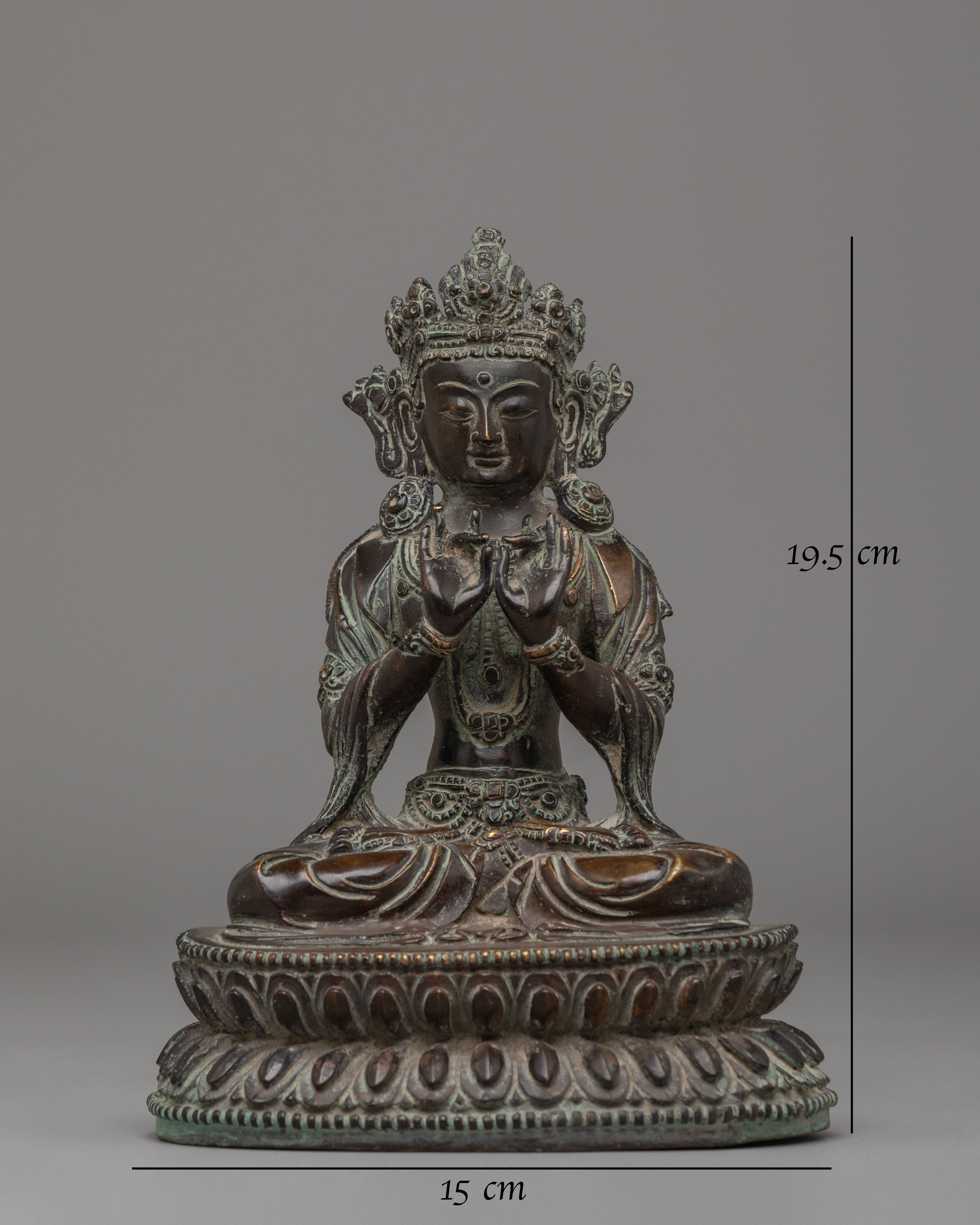 Traditional Akasagarbha Statue | Oxidized Copper Buddhist Sculpture