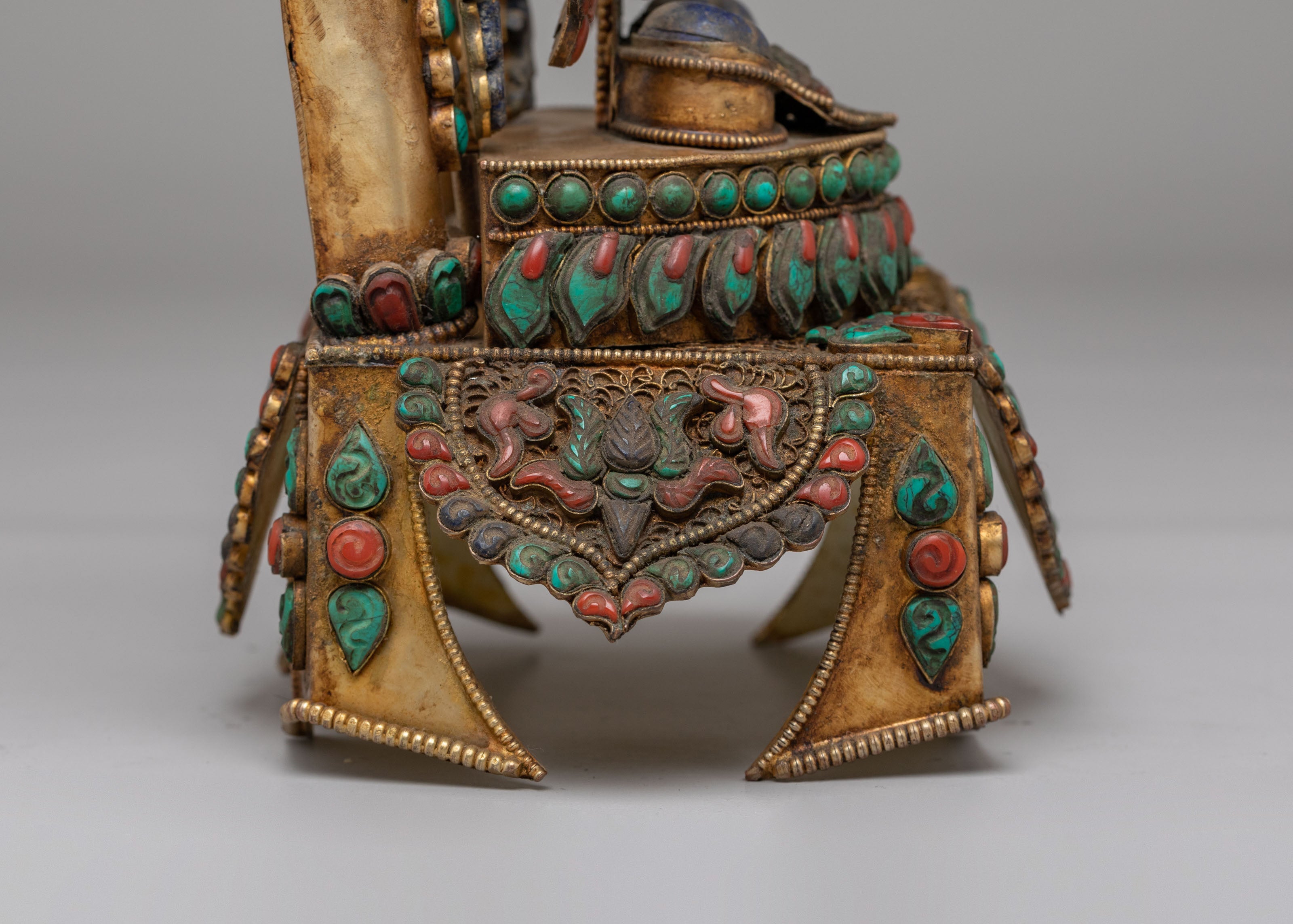 Handmade Manjushri on Throne Statue | The Bodhisattva of Wisdom