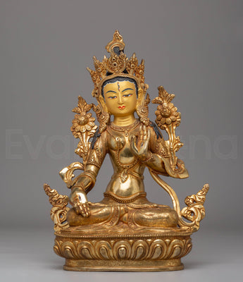 White Tara Handcrafted Copper Statue
