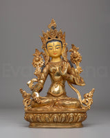 White Tara Handcrafted Copper Statue