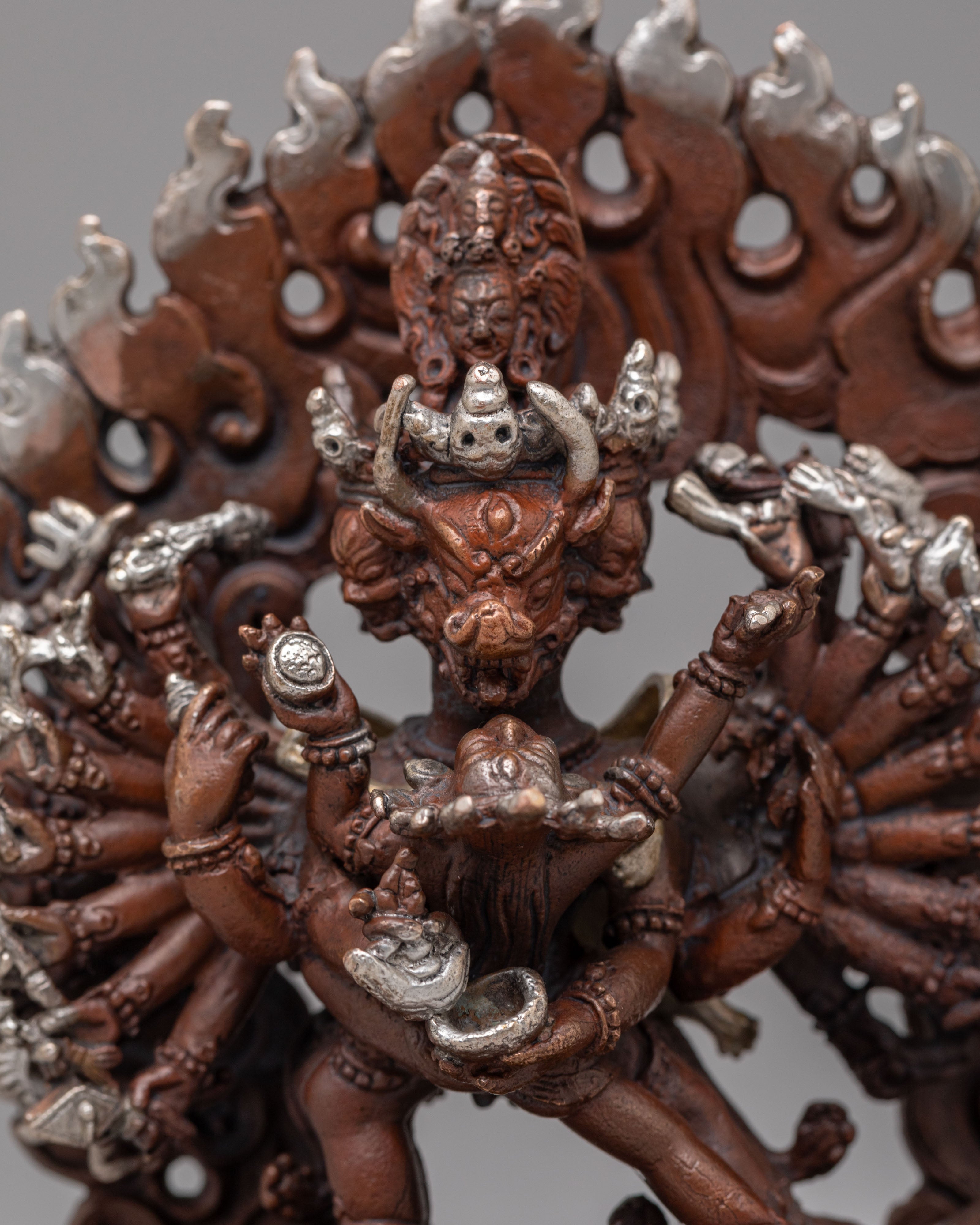 Tantric Yamantaka Protector Statue | Himalayan Buddhist Deity Art