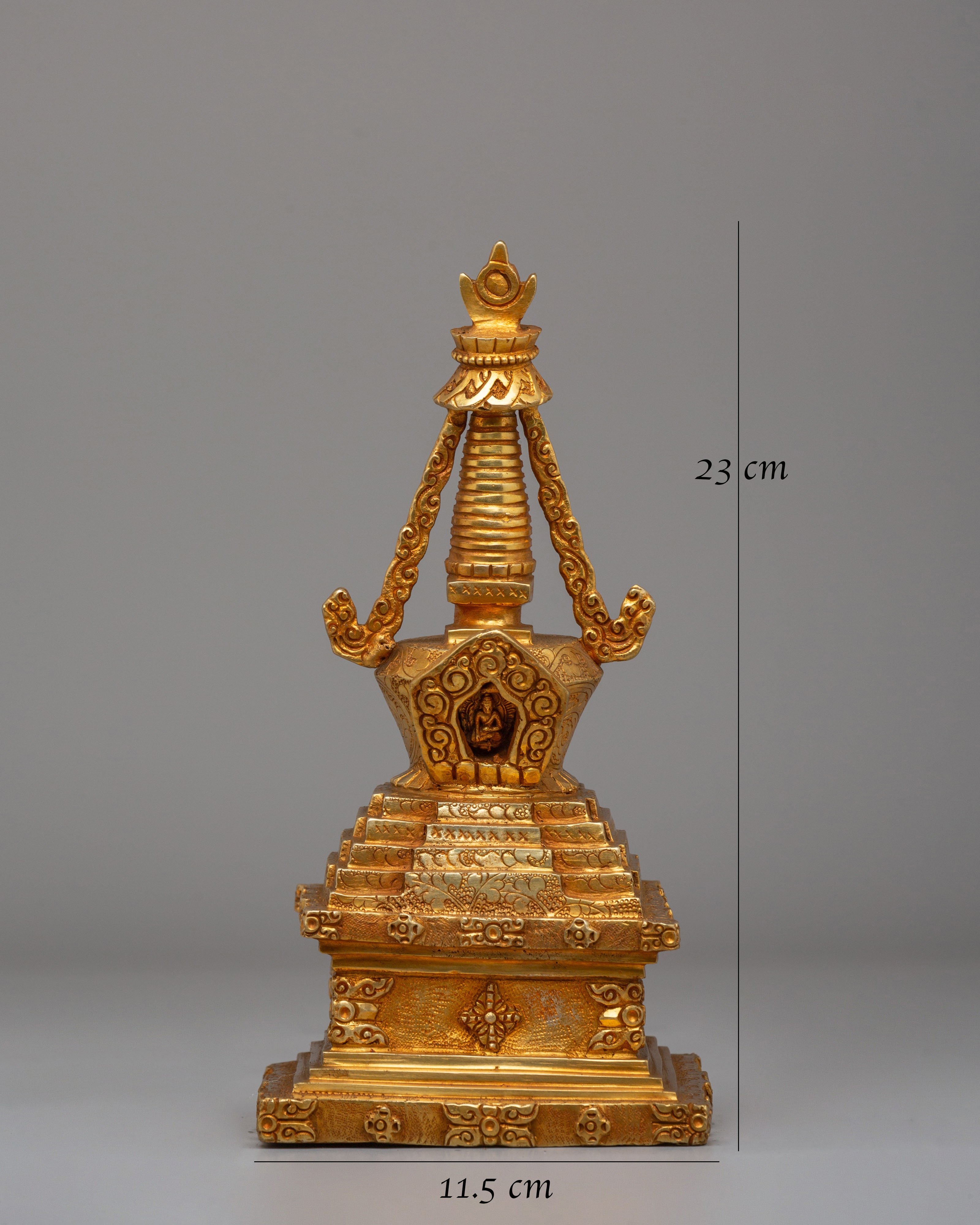 Great Miracles Stupa | Gold-Plated Copper Tibetan Art