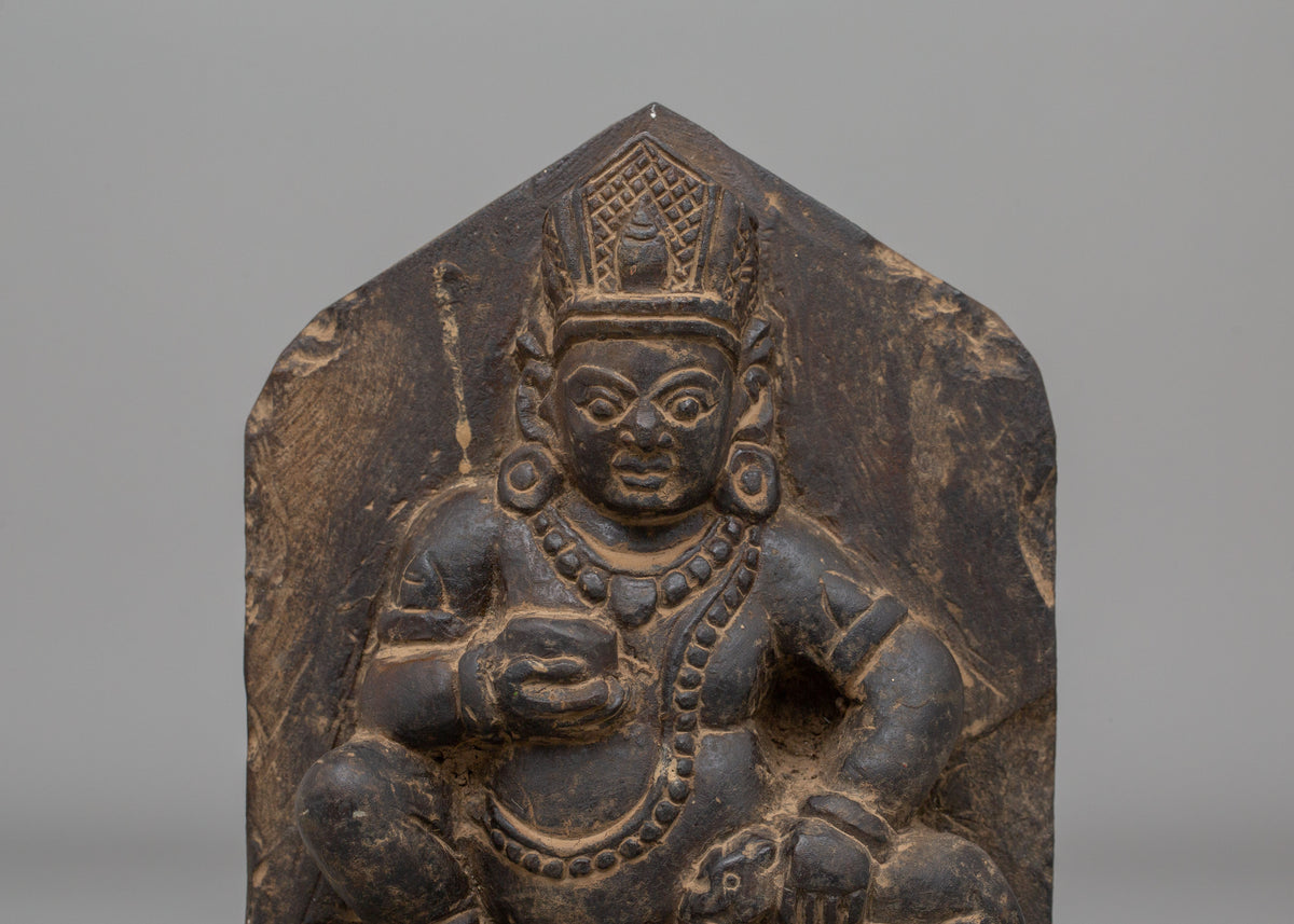 Dzambhala Wealth Protector Deity Statue | Stone Buddhist Sculpture