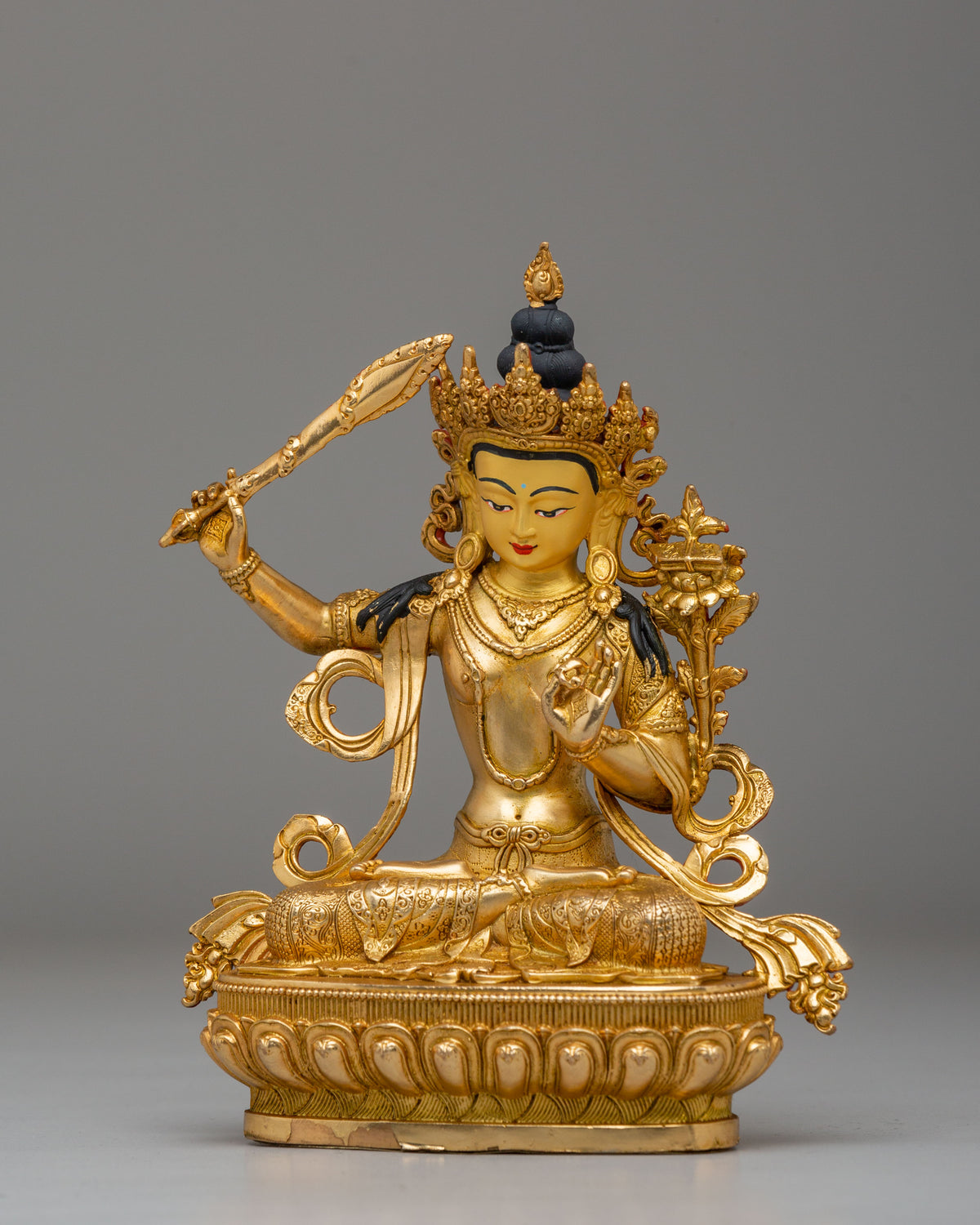 Handcrafted Manjushri Buddhist Statue | Bodhisattva of Wisdom