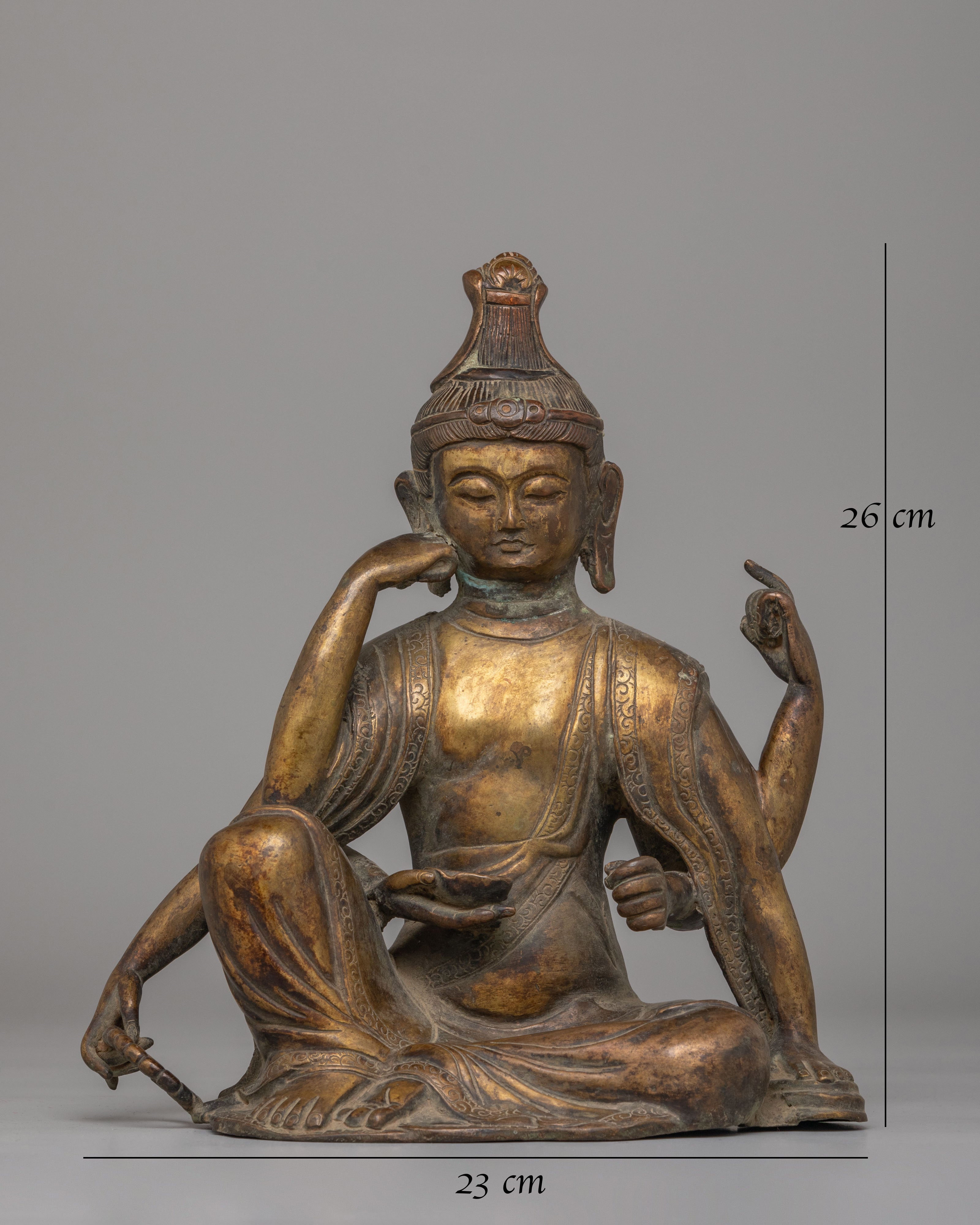 Sacred Nyoirin Kannon Statue | Buddhist Deity Figurine for Spiritual Decor