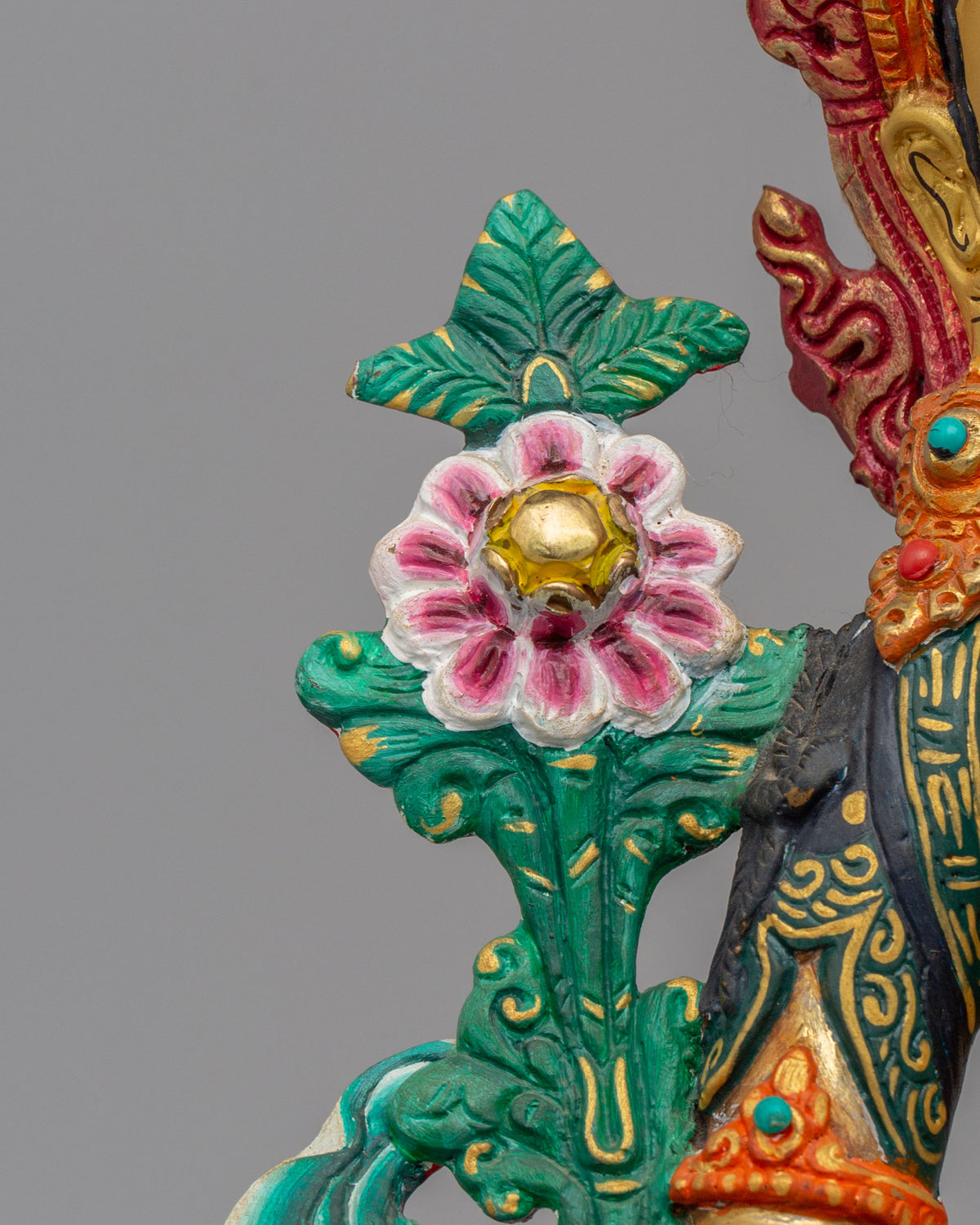 Handmade White Tara Statue for Healing | 24K Gold Plated Copper Tara