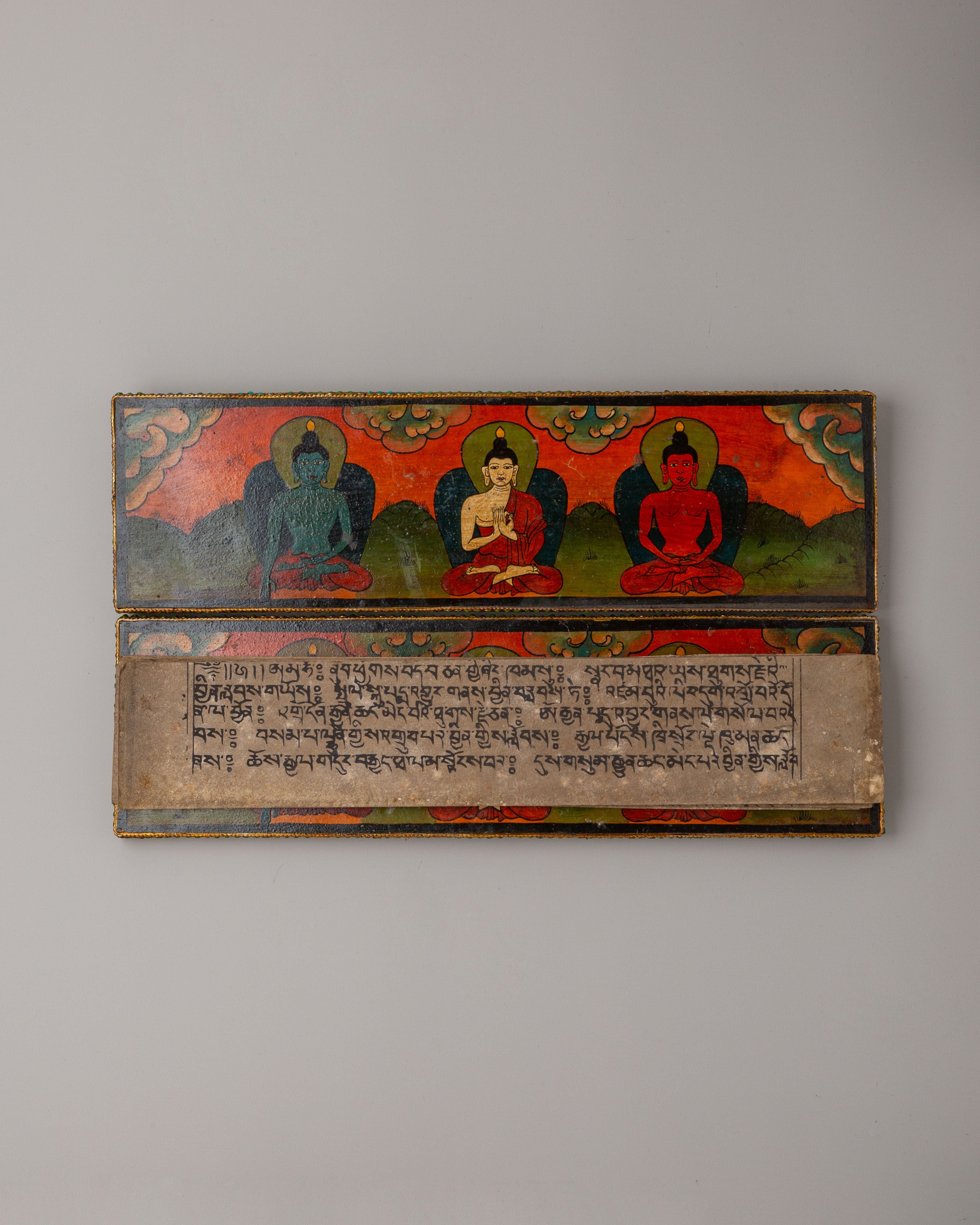 Five Dhyani Buddha Book | Tibetan Buddhist Manuscript