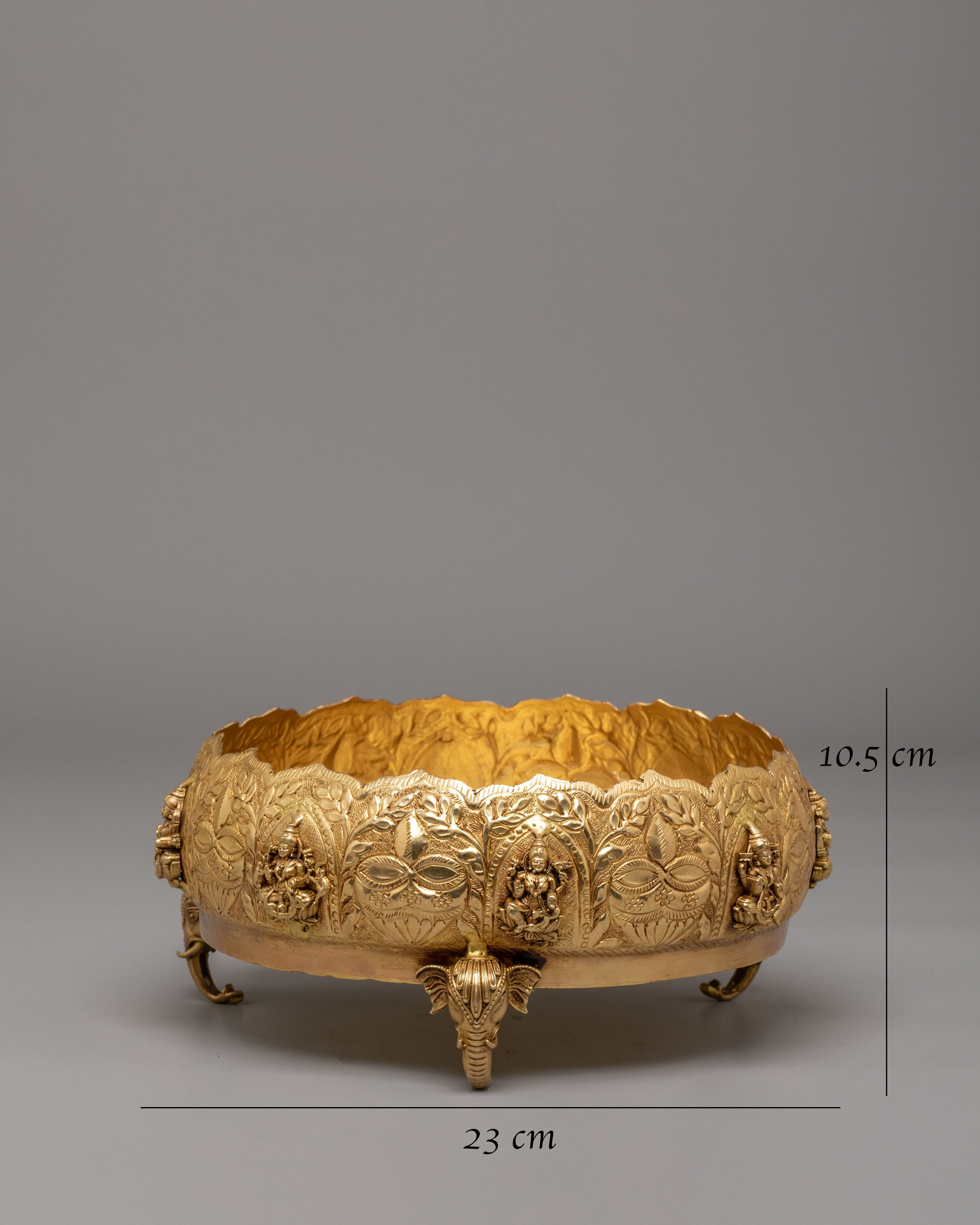Spiritual Handcrafted Ritual Urli Bowl | Vessel with Elephant Trunk Legs