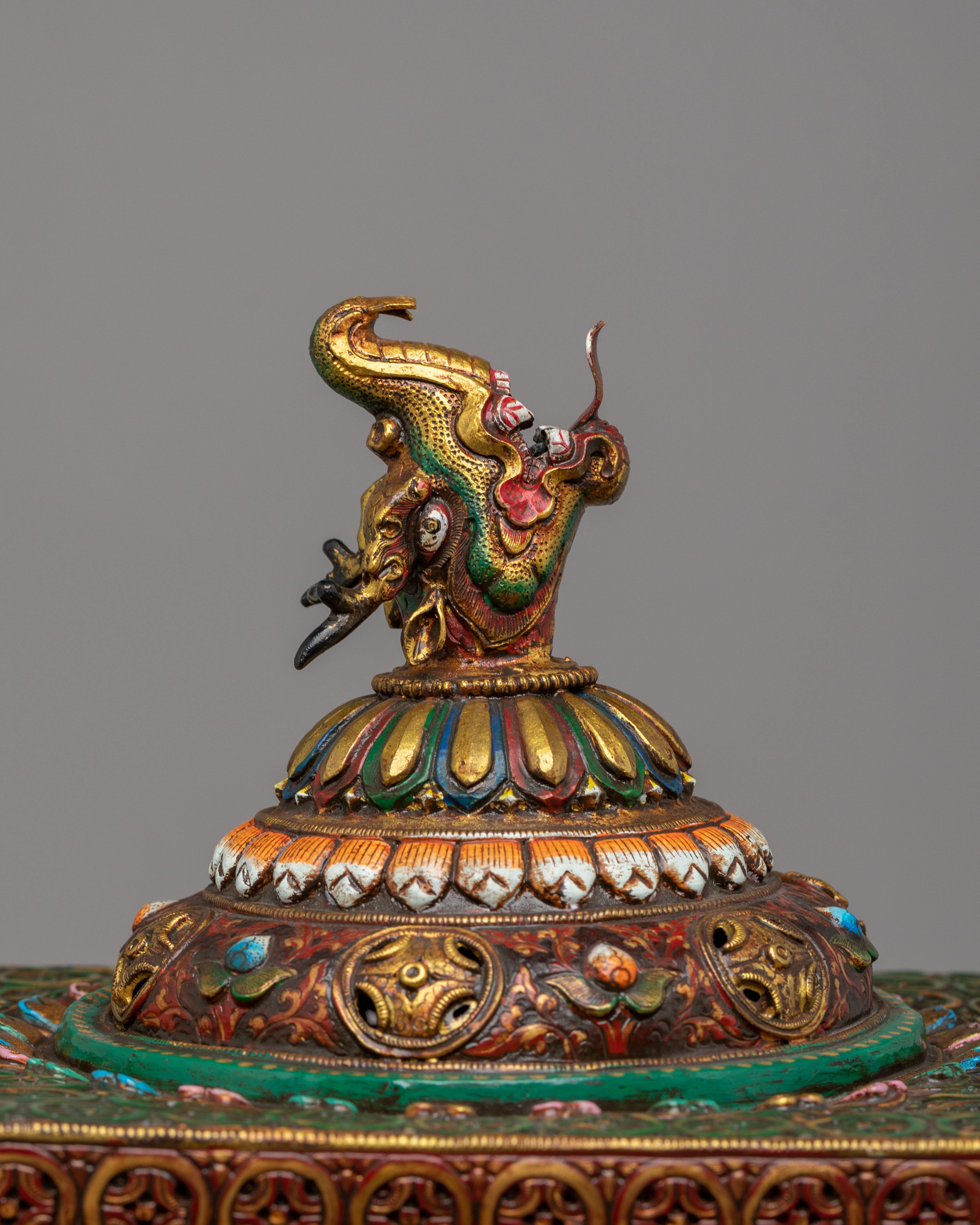 Handcrafted Ceremonial Incense Burner | Gold and Acrylic Color