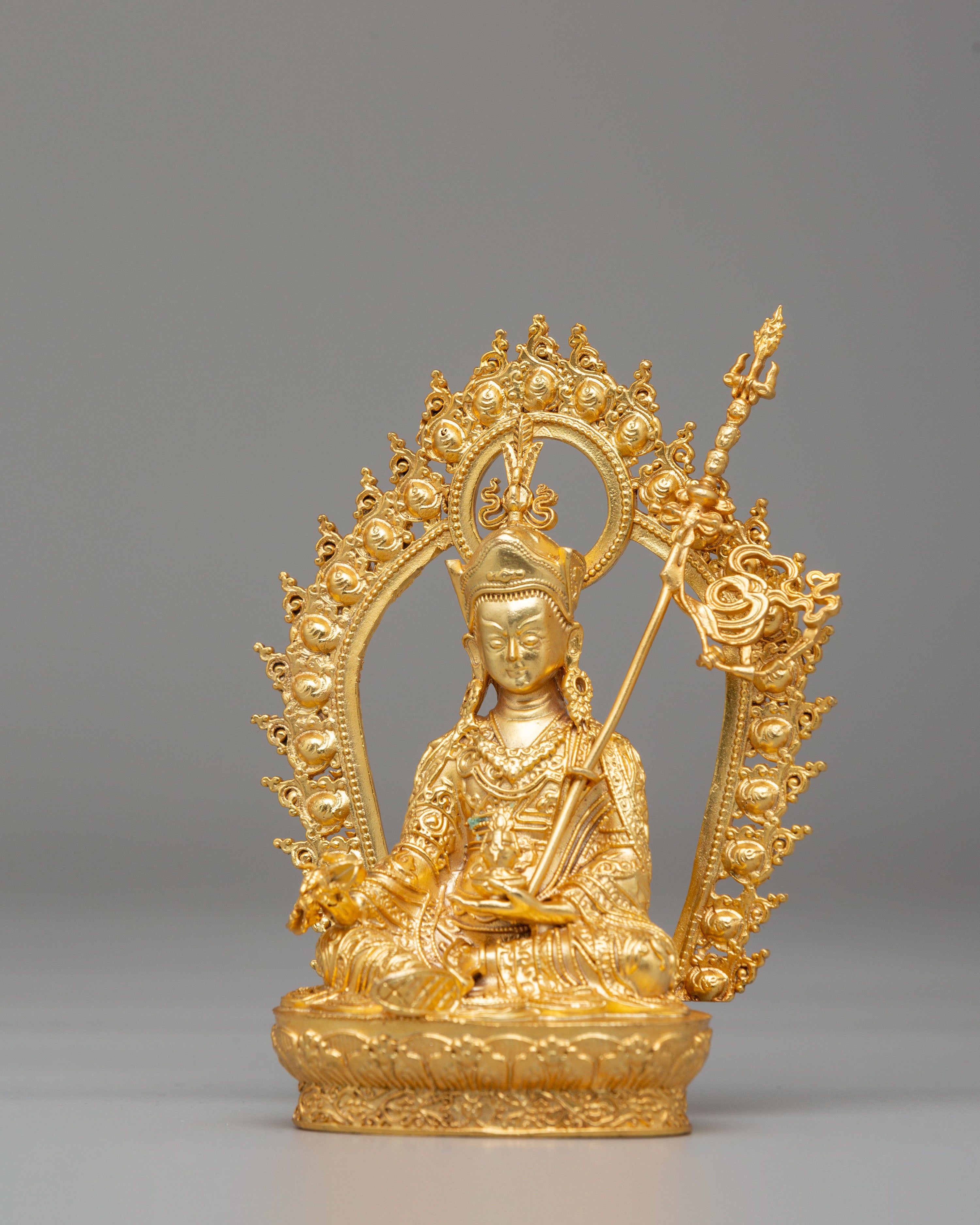 Padmasambhava Meditation Statue | Gold-plated copper statue
