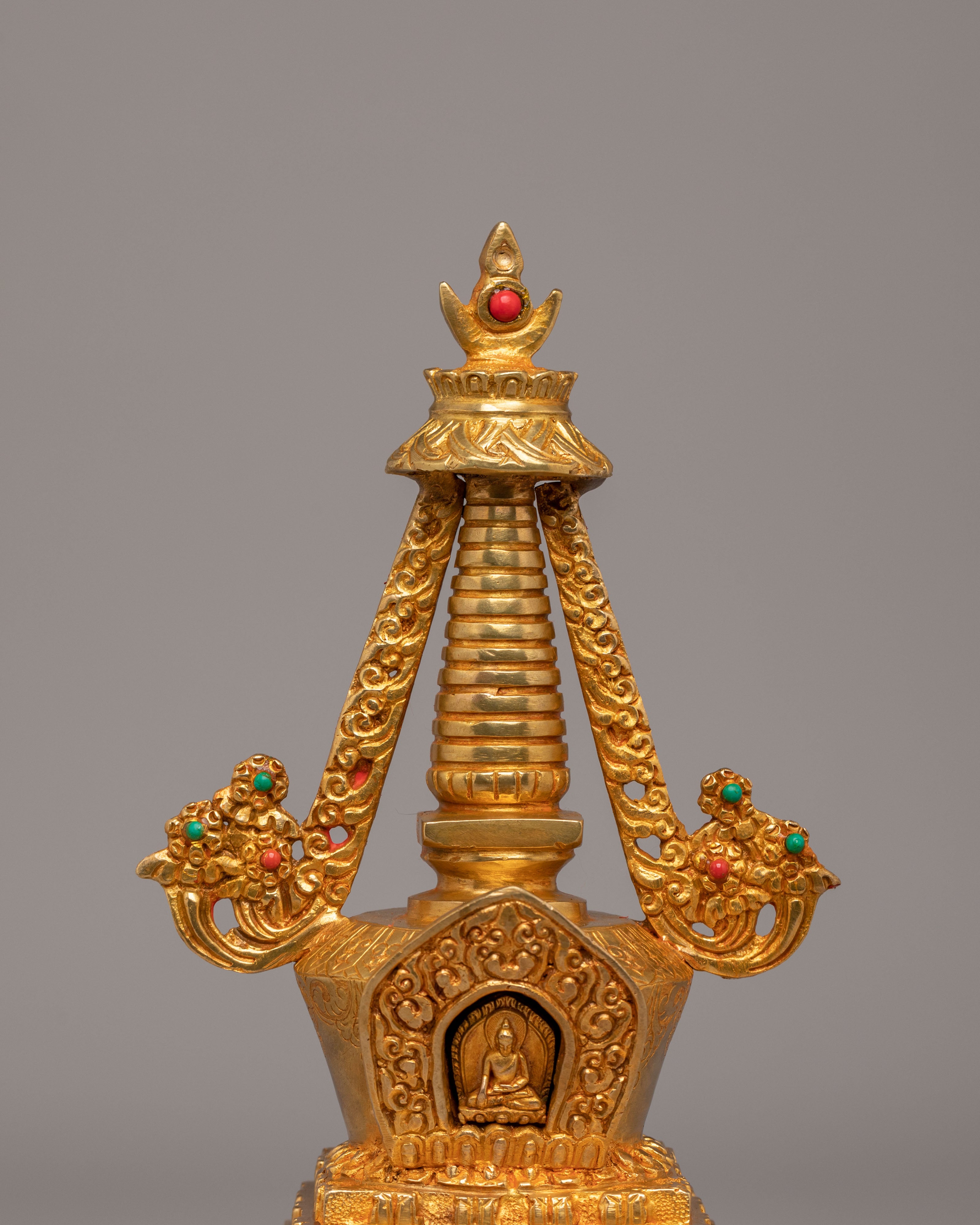 Traditional Stupa Of Many Doors | Handcrafted Tibetan Buddhist Shrine