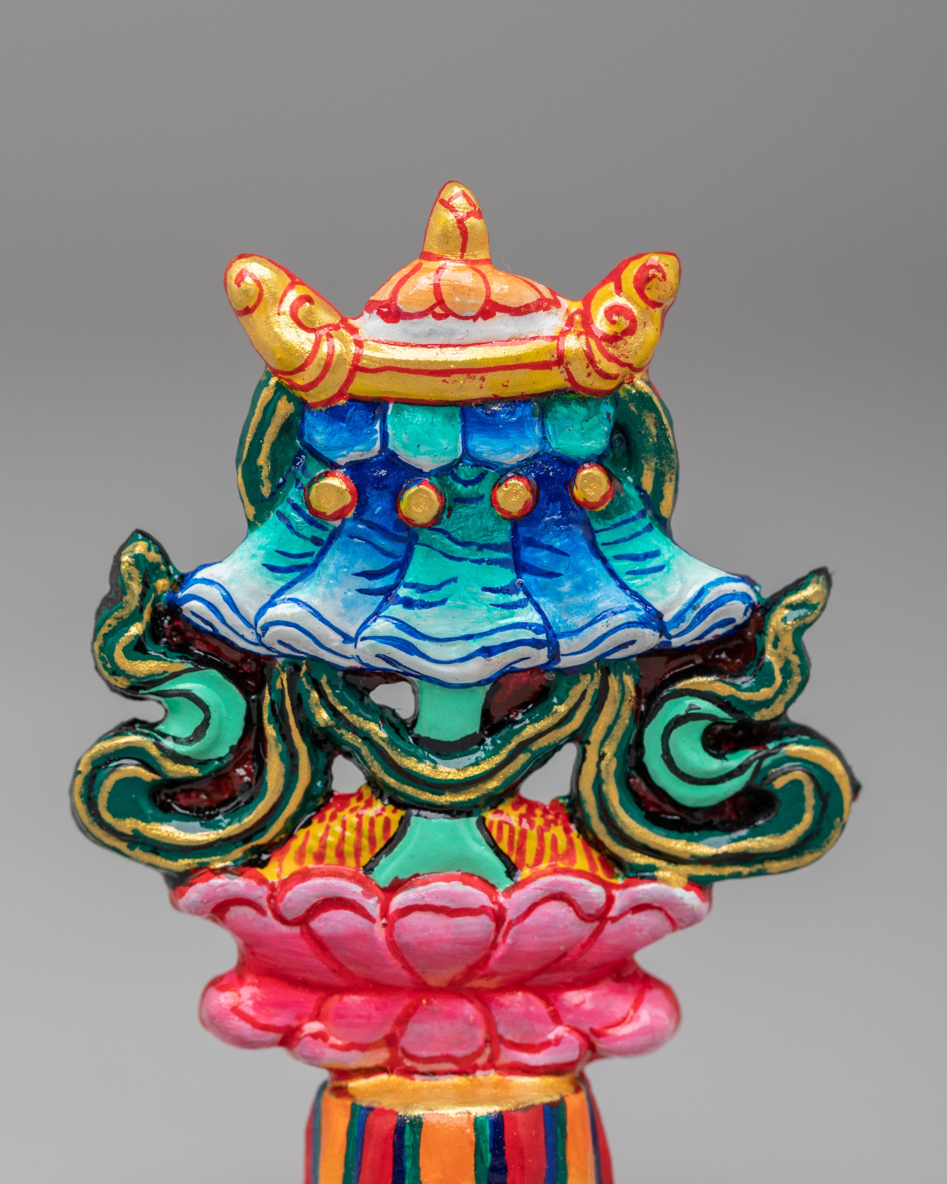 Ceremonial 8 Auspicious Symbols Sculpture | Gold & Acrylic Color