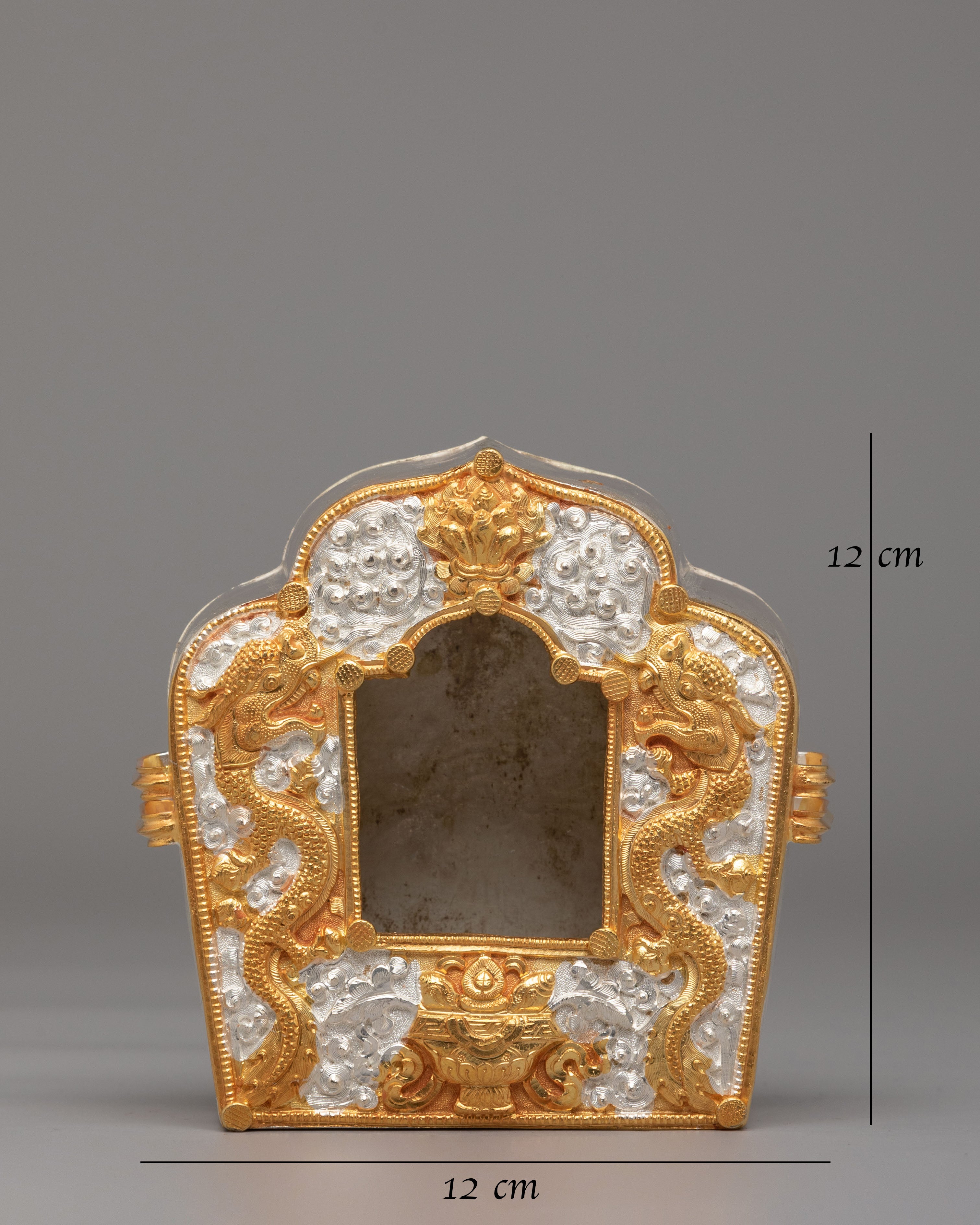 Buddhist Prayer Ghau Amulet Box | Dragon and Offering Motifs