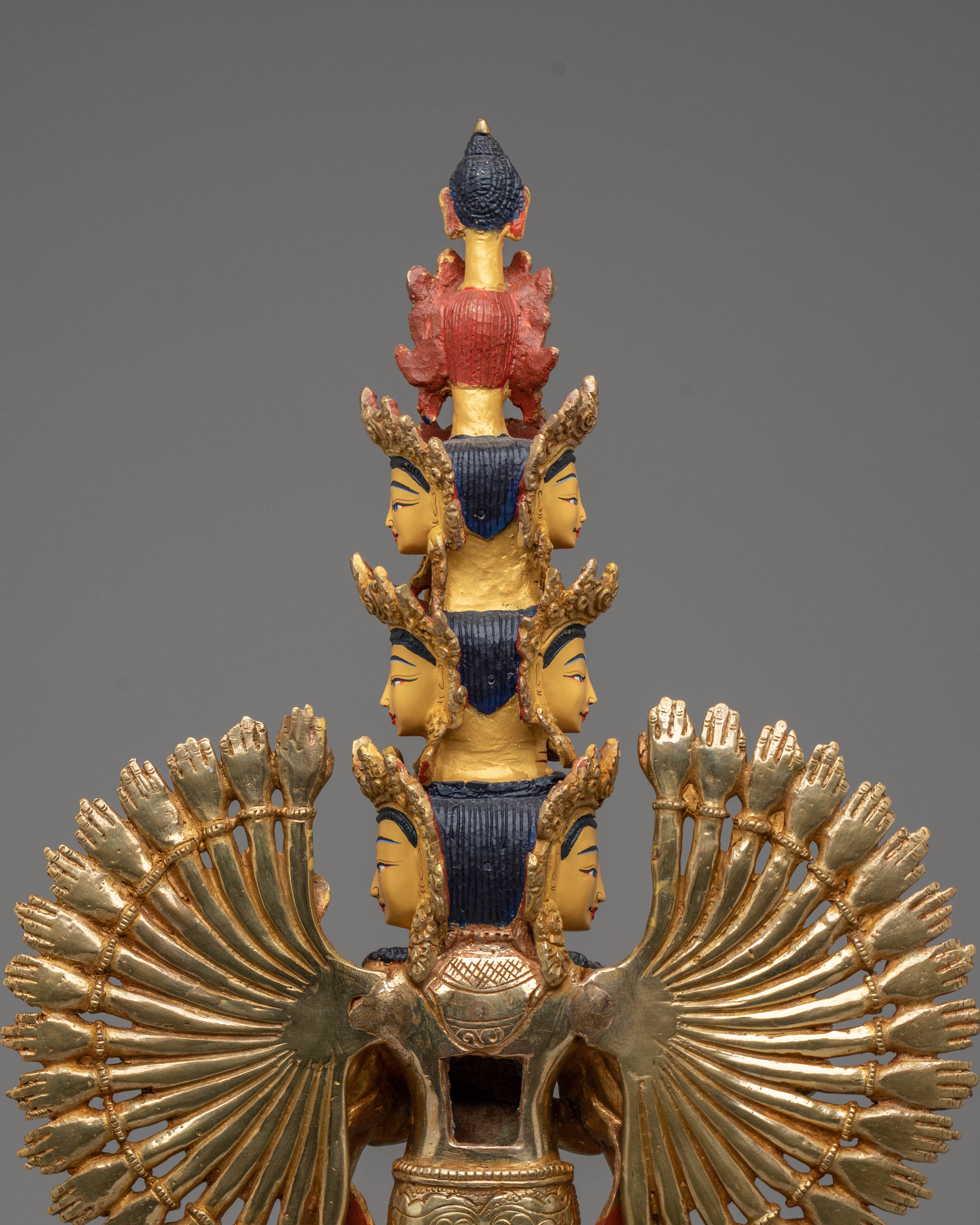 Handcrafted 1000 Armed Buddhist Chenrezig Statue | Compassionate Deity of Healing