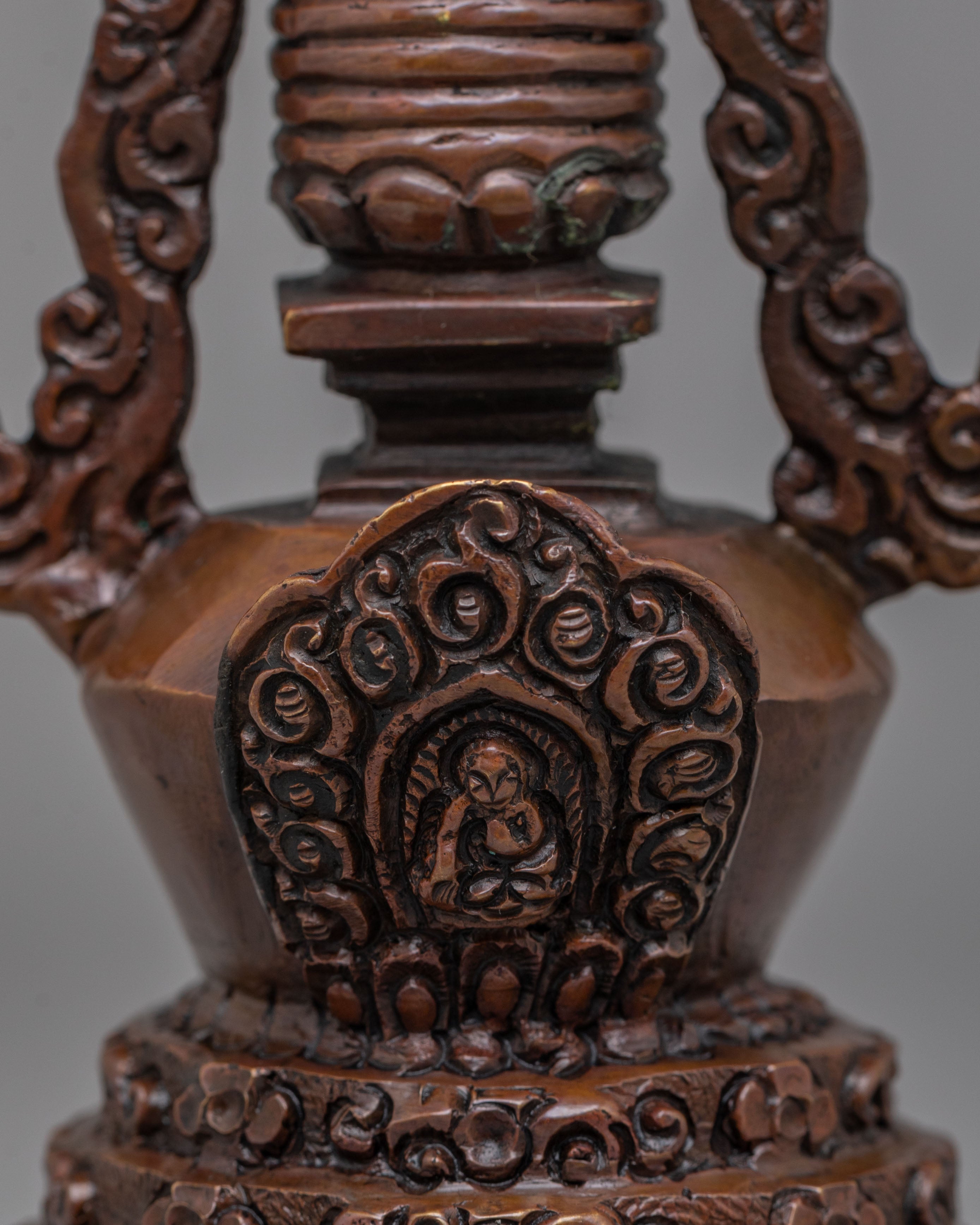 Himalayan Stupa of Complete Victory | Oxidized Copper Sacred Stupa
