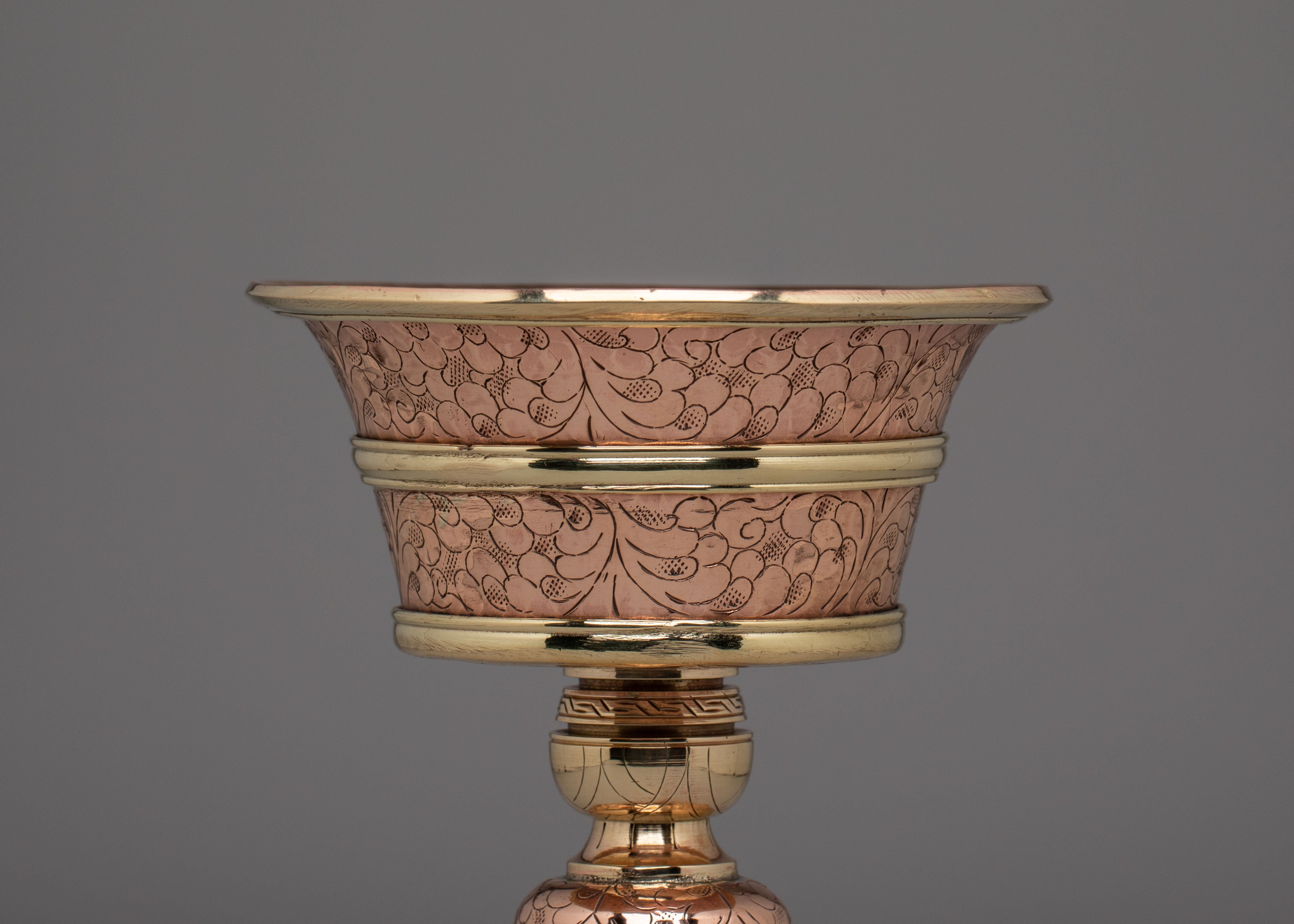 Tibetan Sacred Offerings Butter Lamp | Brass and Copper Ritual Light Offering