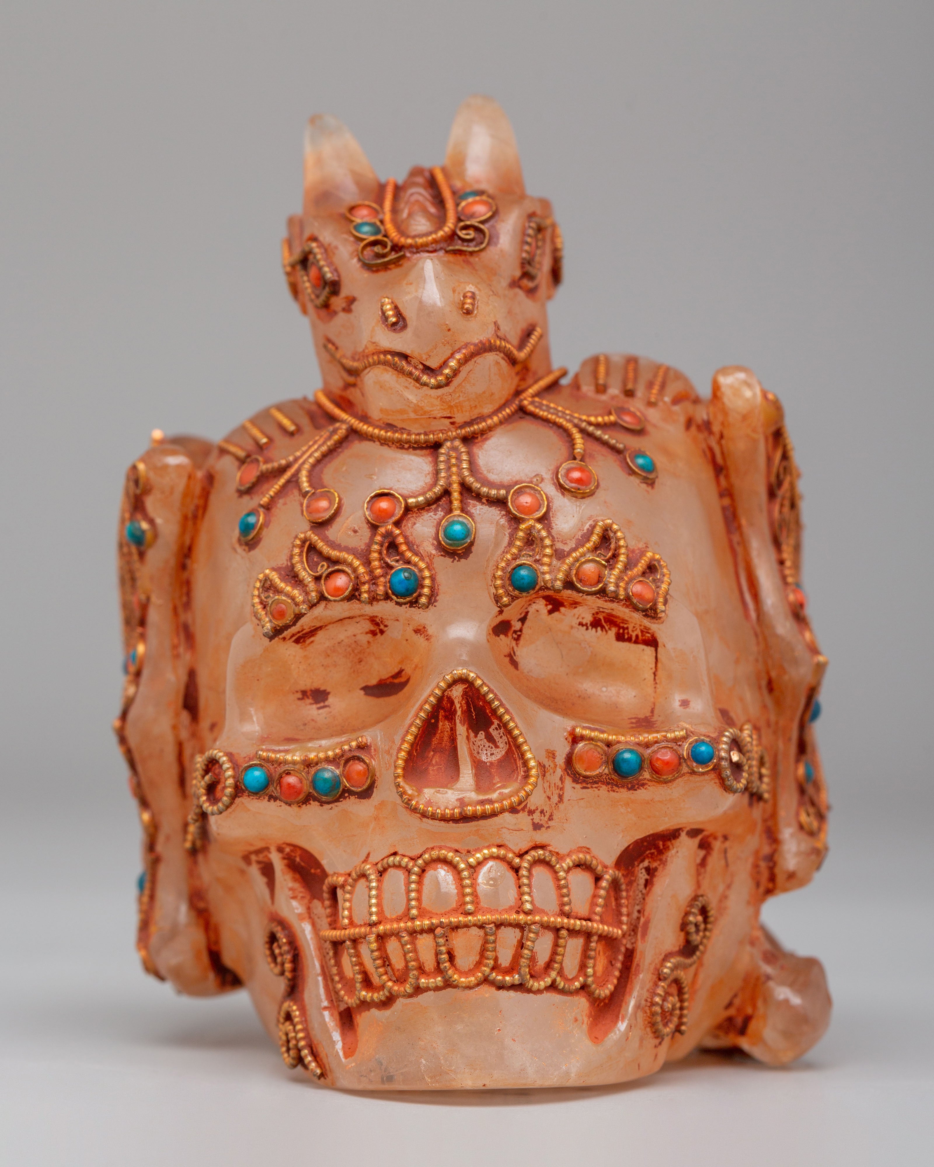 Himalayan Crystal Skull | Tibetan Buddhist Ritual Skull