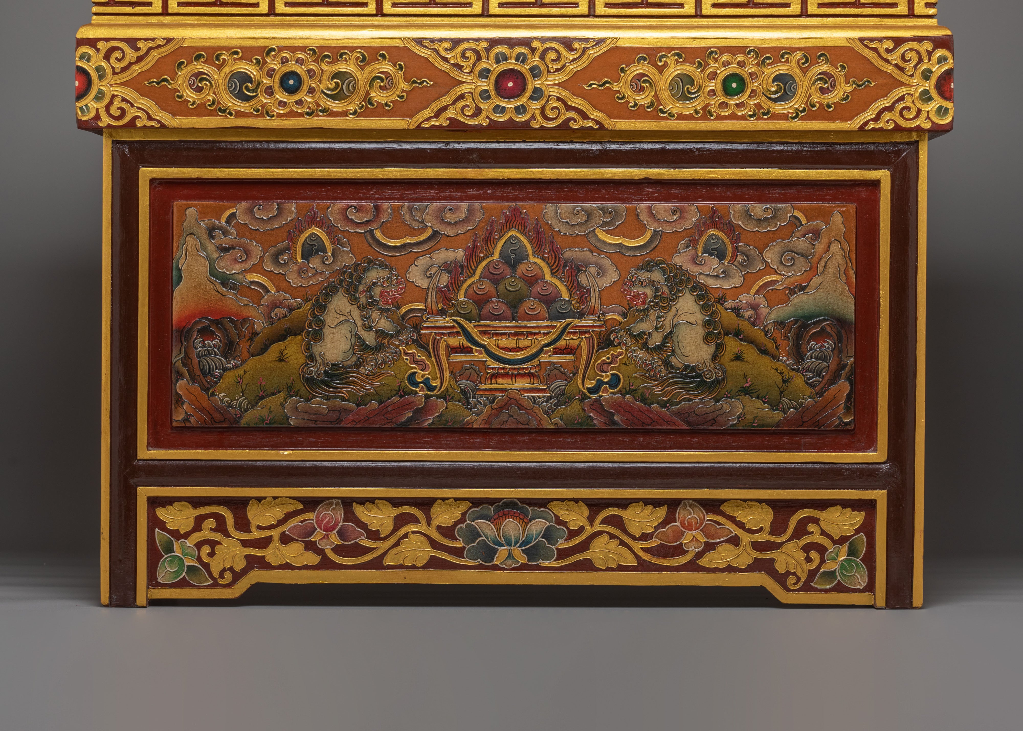Himalayan Tibetan Folding Table | Handcrafted Wooden Table