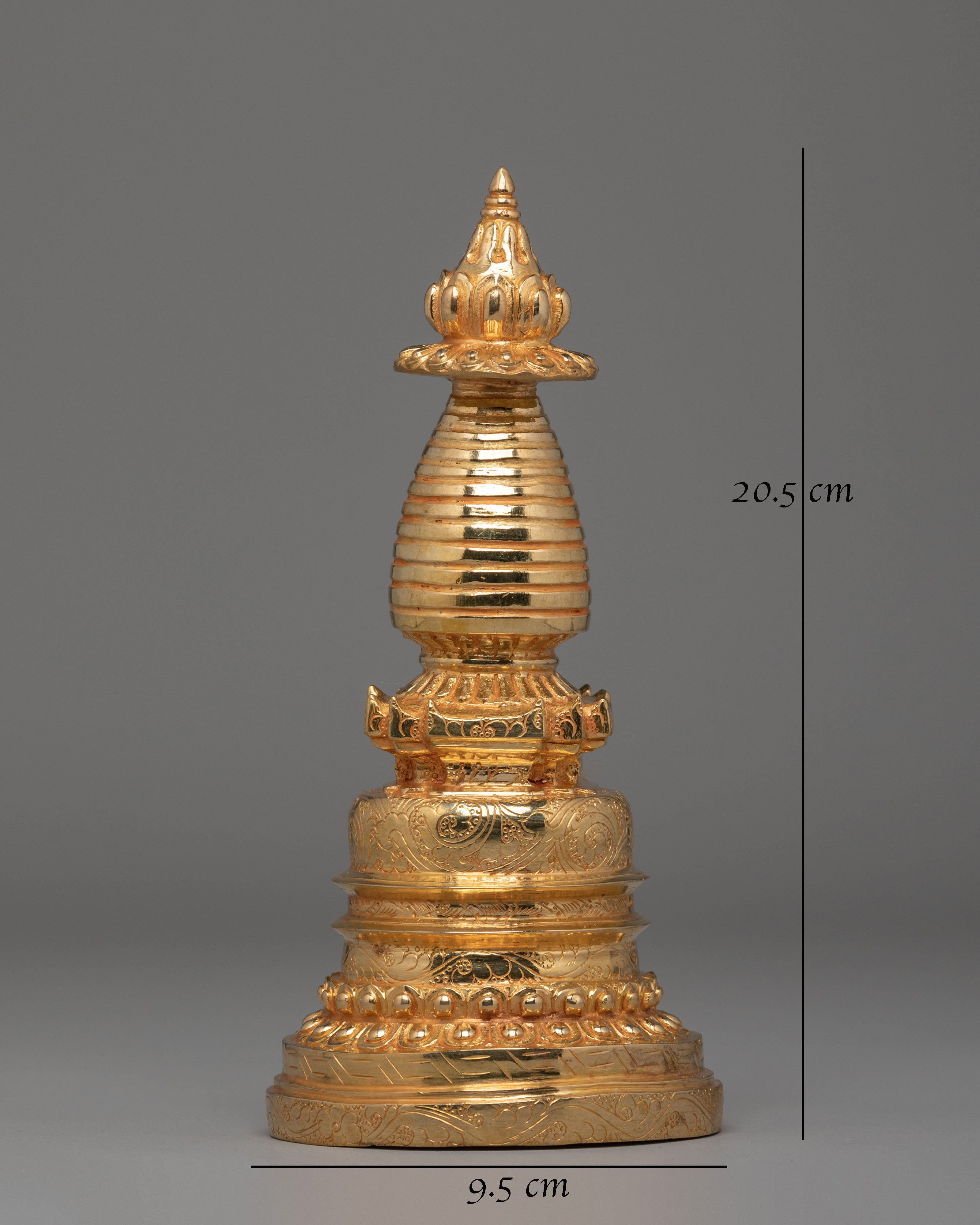 Spiritual Relic Kadampa Stupa | Gold Plated Buddhist Sculpture