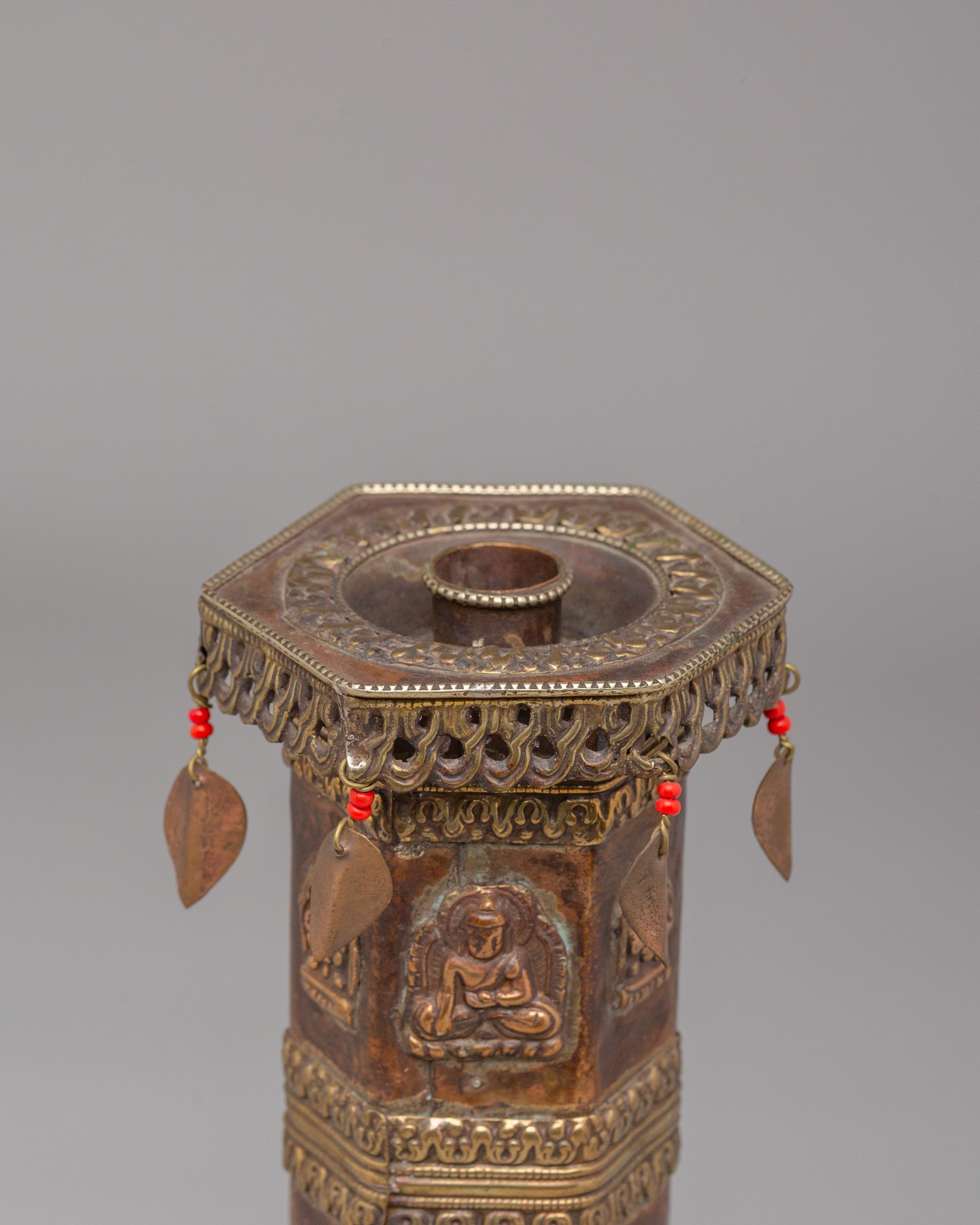 Himalayan Carved Relief Incense Burner | Handcrafted Buddhist Ritual Tool