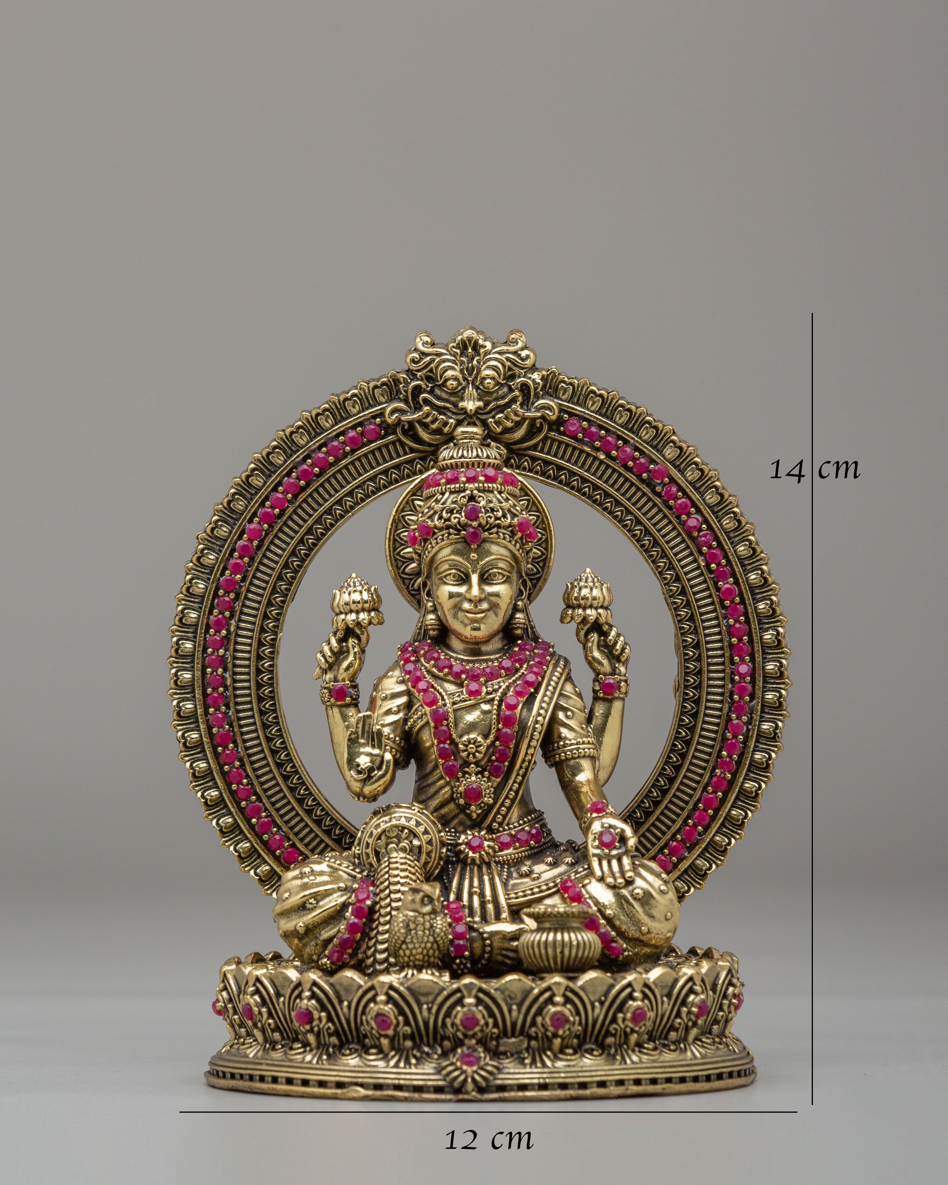 Handcrafted Laxmi Altar Statue | Copper and Bronze Hindu Goddess Sculpture